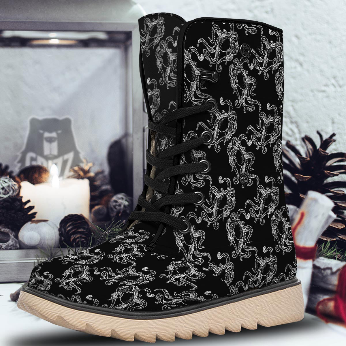 Octopus Tentacles Print Pattern Snow Boots-grizzshop