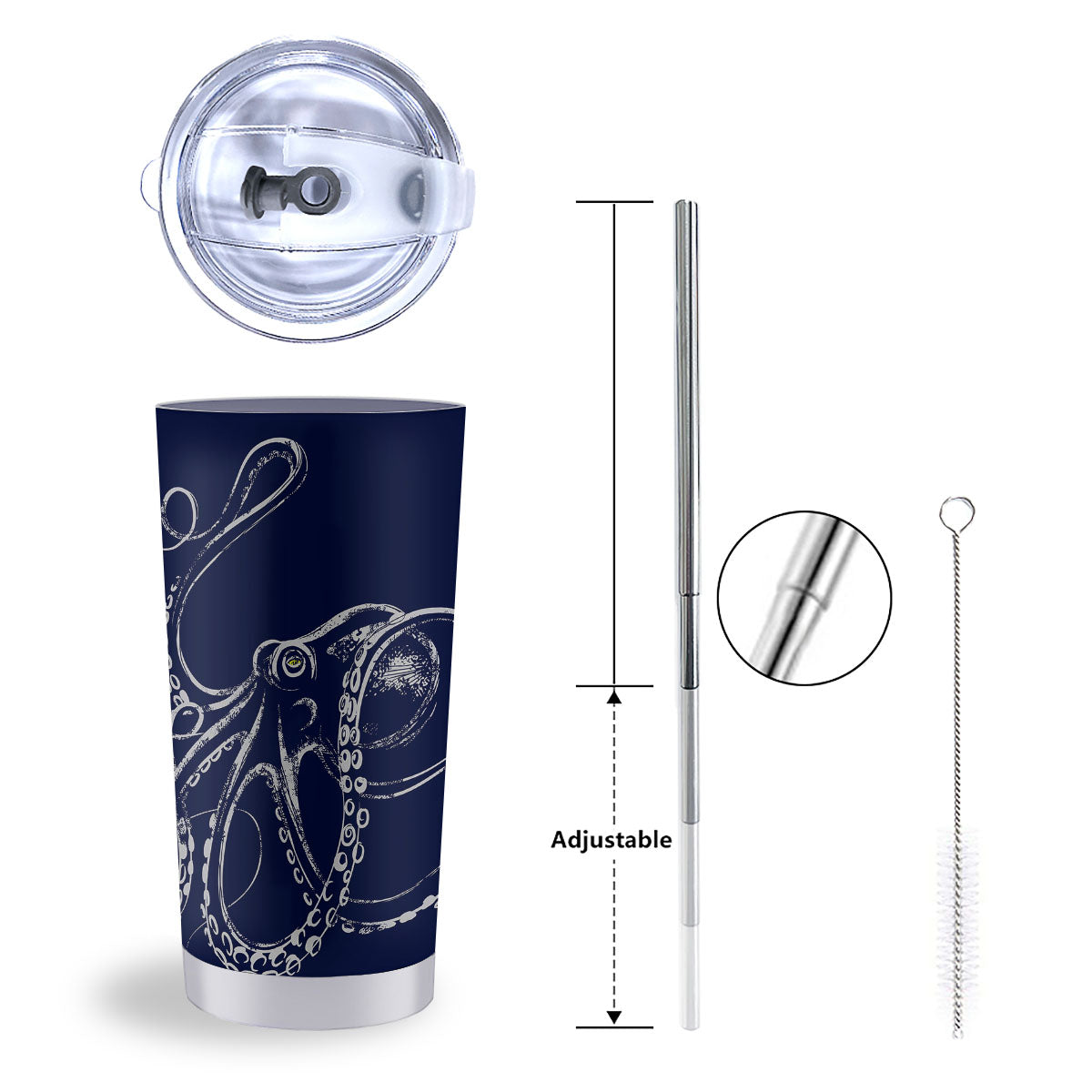 Octopus Tentacles Print Tumbler-grizzshop