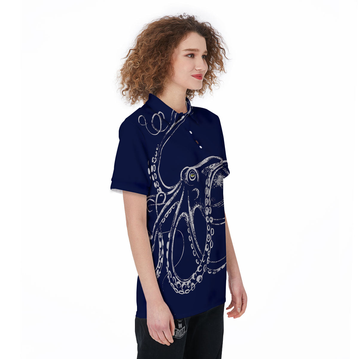 Octopus Tentacles Print Women's Golf Shirts-grizzshop