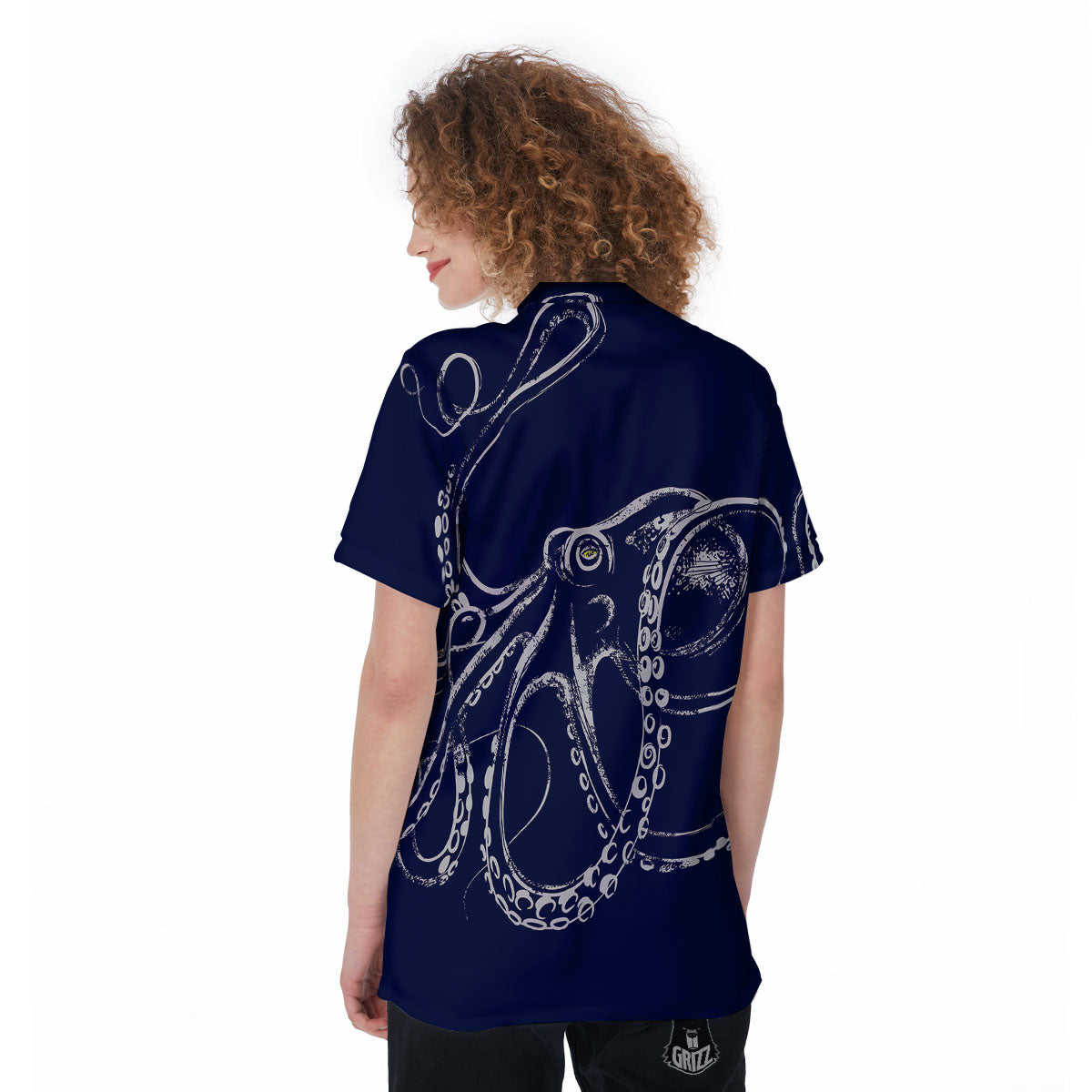 Octopus Tentacles Print Women's Golf Shirts-grizzshop