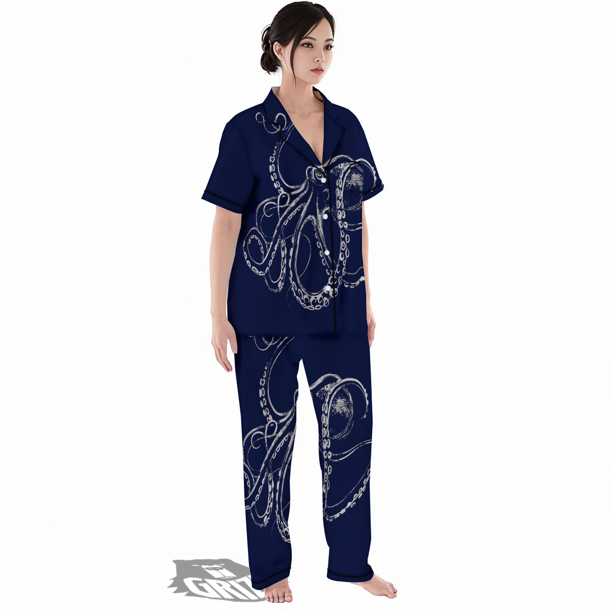 Octopus Tentacles Print Women's Pajamas Set-grizzshop