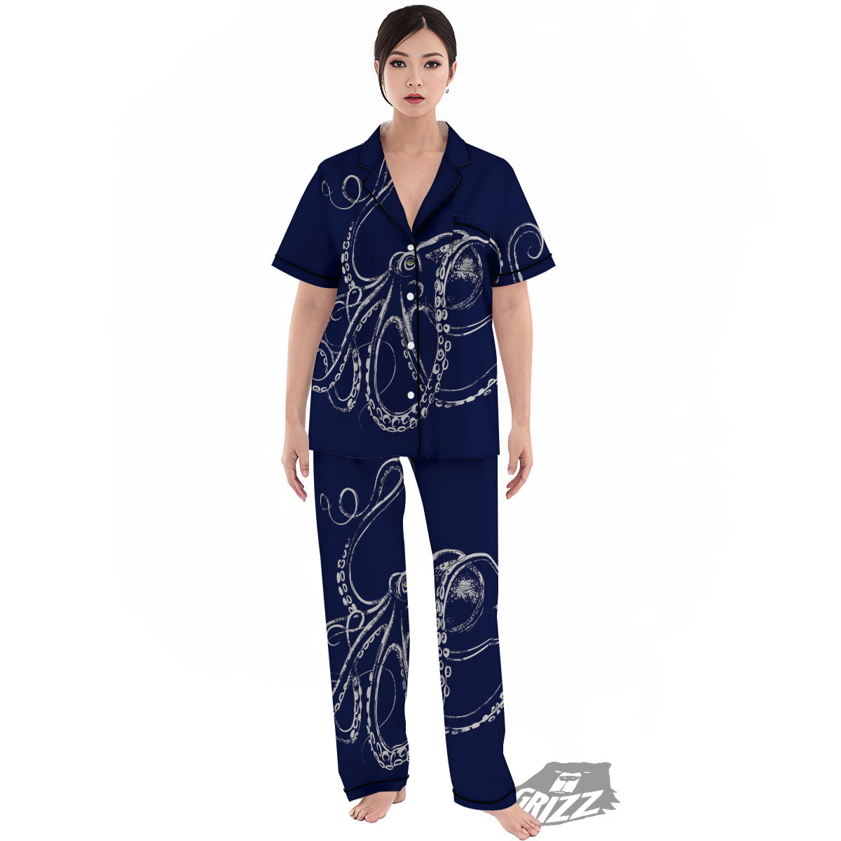 Octopus Tentacles Print Women's Pajamas Set-grizzshop