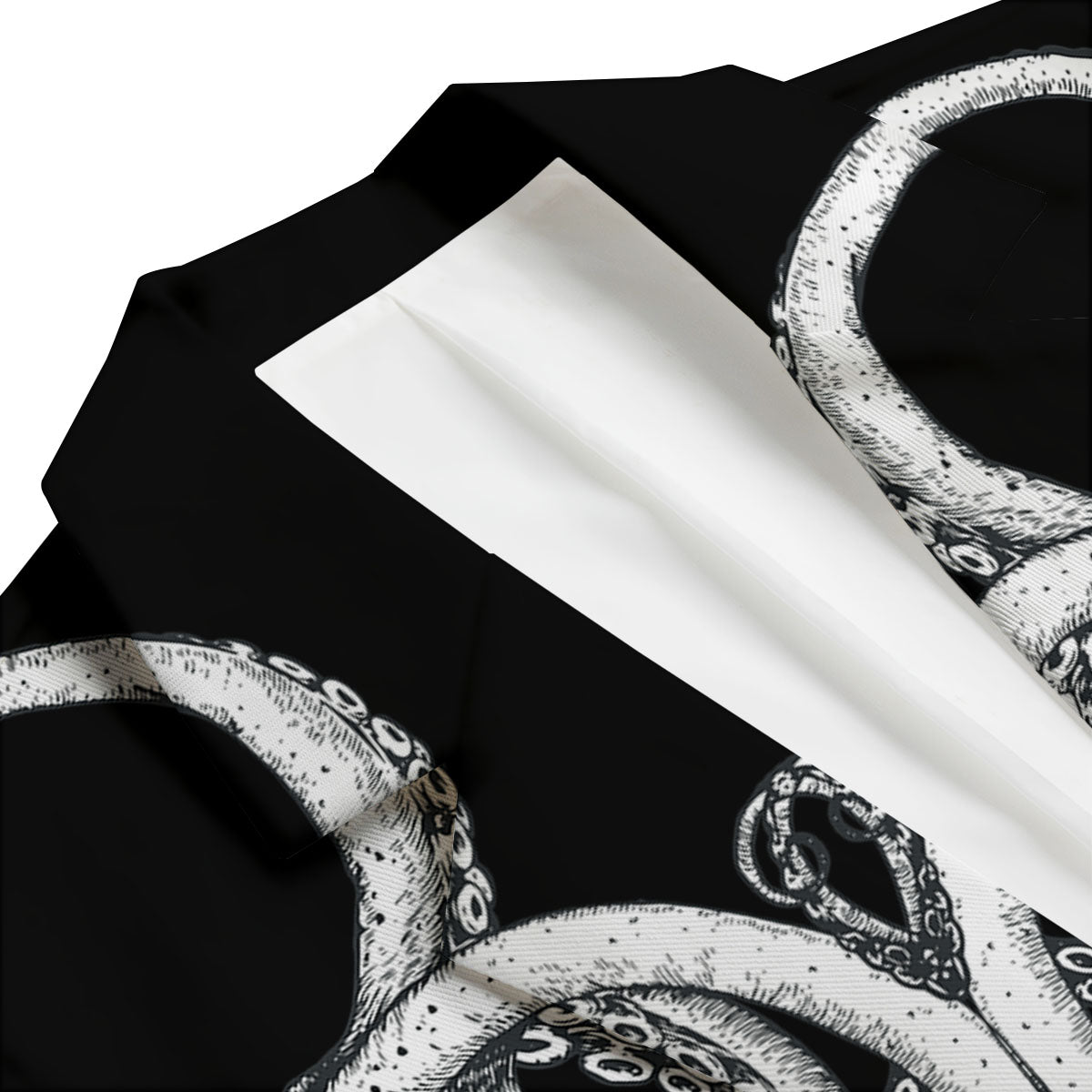 Octopus Tentacles White And Black Print Men's Blazer-grizzshop