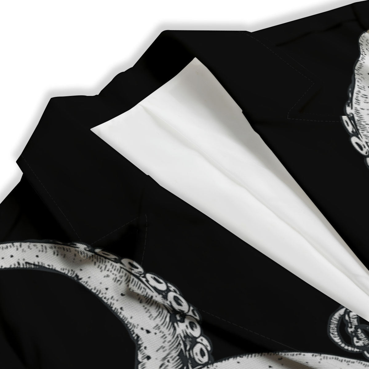 Octopus Tentacles White And Black Print Women's Blazer-grizzshop