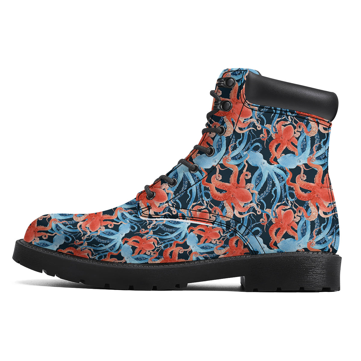 Octopus Watercolor Print Pattern Boots-grizzshop