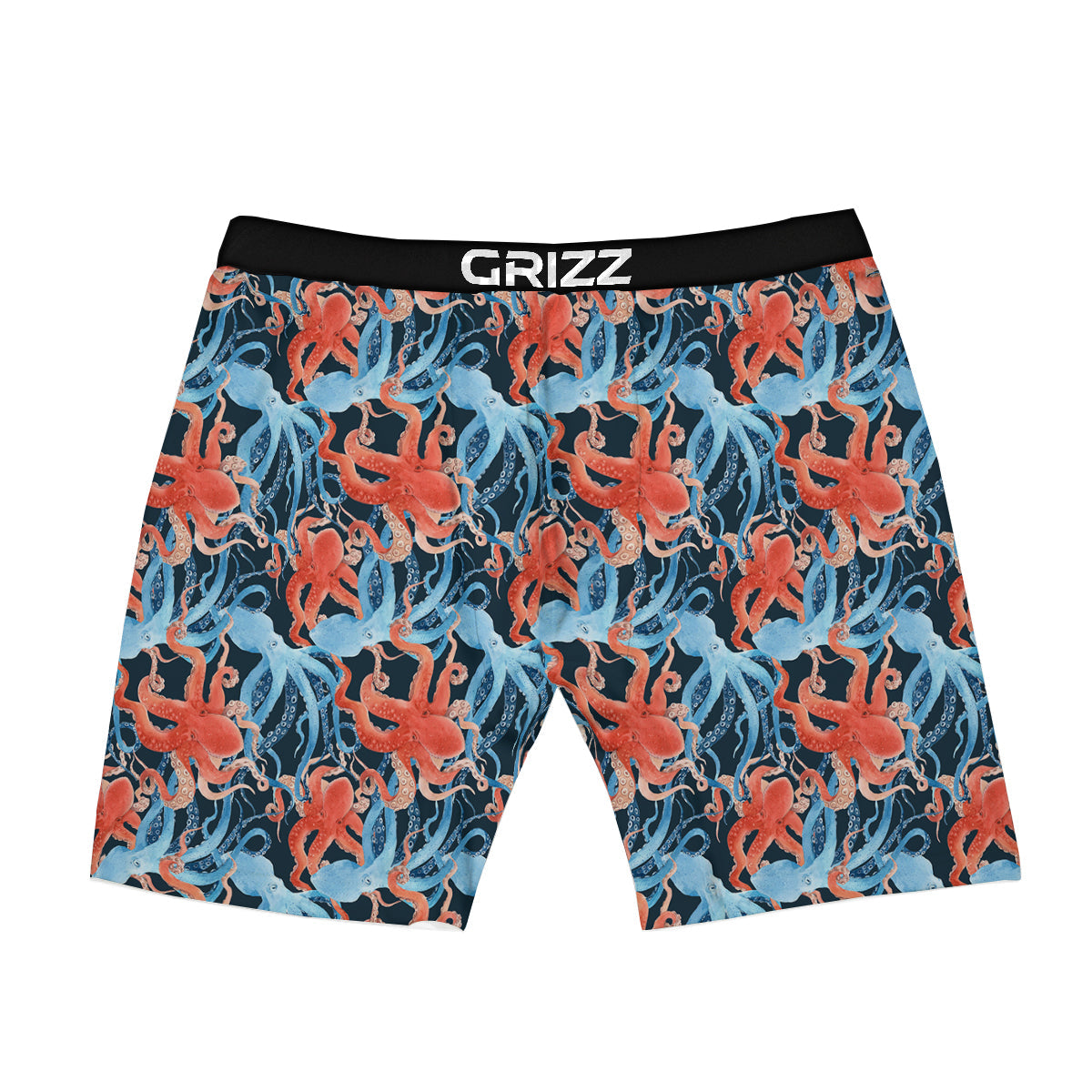 Octopus Watercolor Print Pattern Boxer Briefs-grizzshop