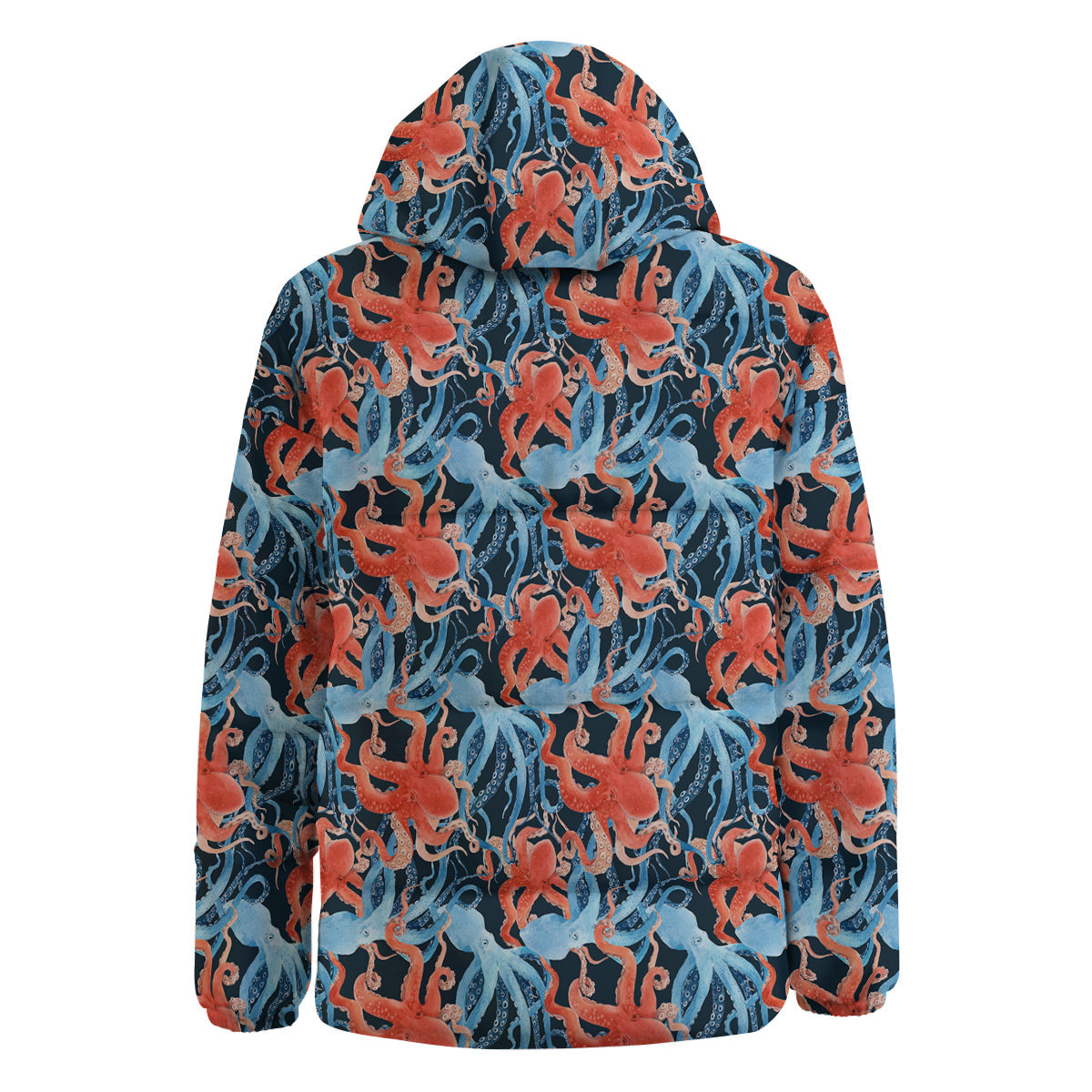 Octopus Watercolor Print Pattern Down Jacket-grizzshop