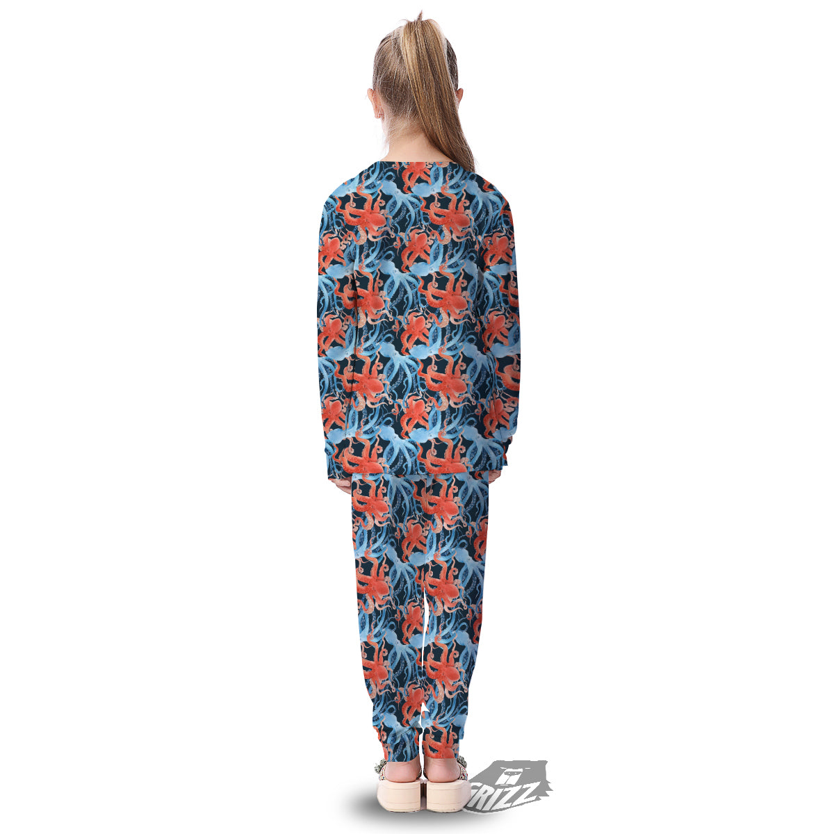 Octopus Watercolor Print Pattern Kid's Pajamas-grizzshop