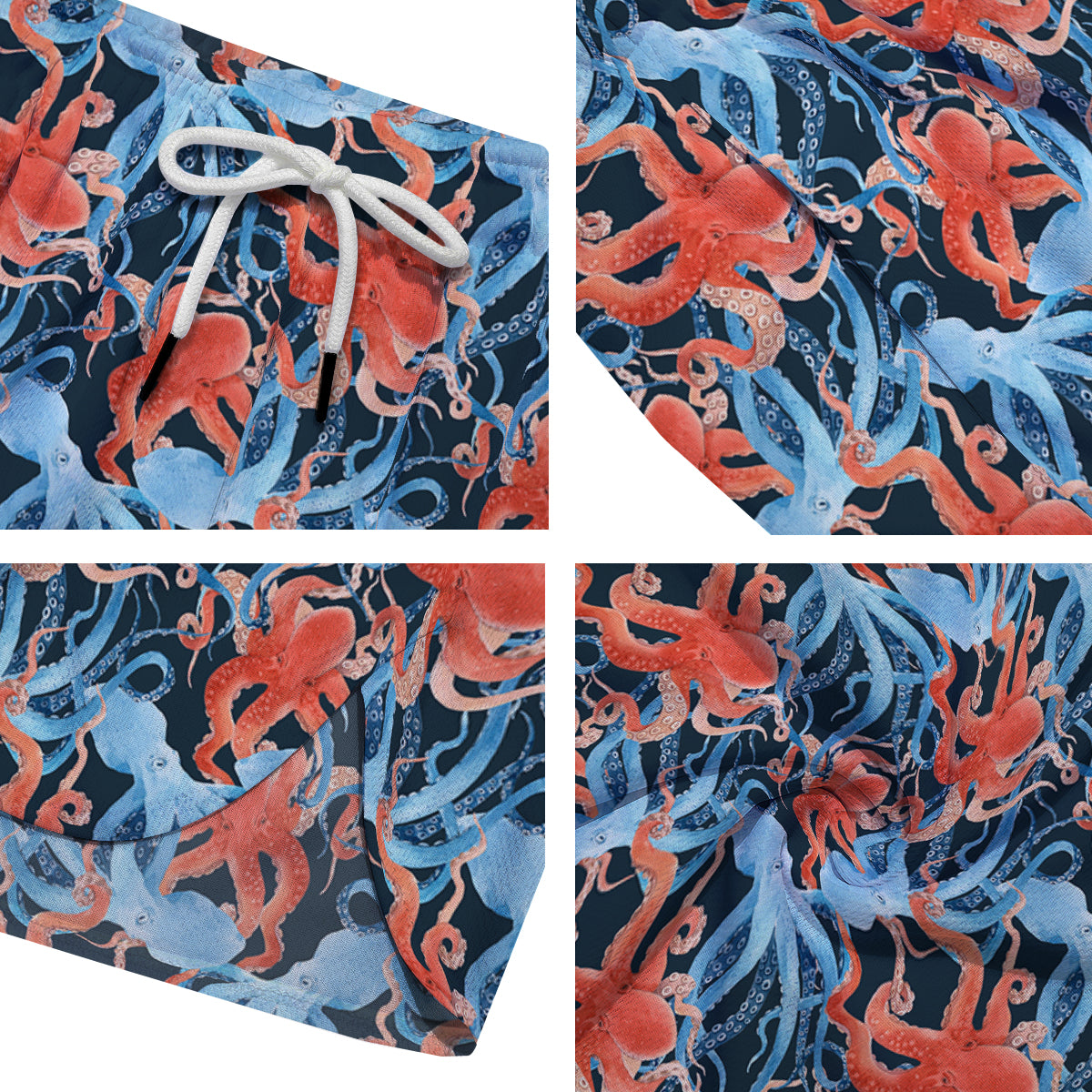 Octopus Watercolor Print Pattern Men's Running Shorts-grizzshop