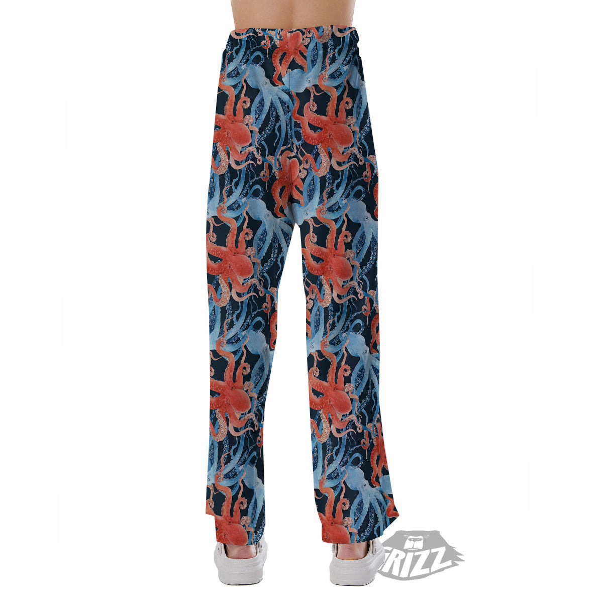 Octopus Watercolor Print Pattern Pajama Pants-grizzshop