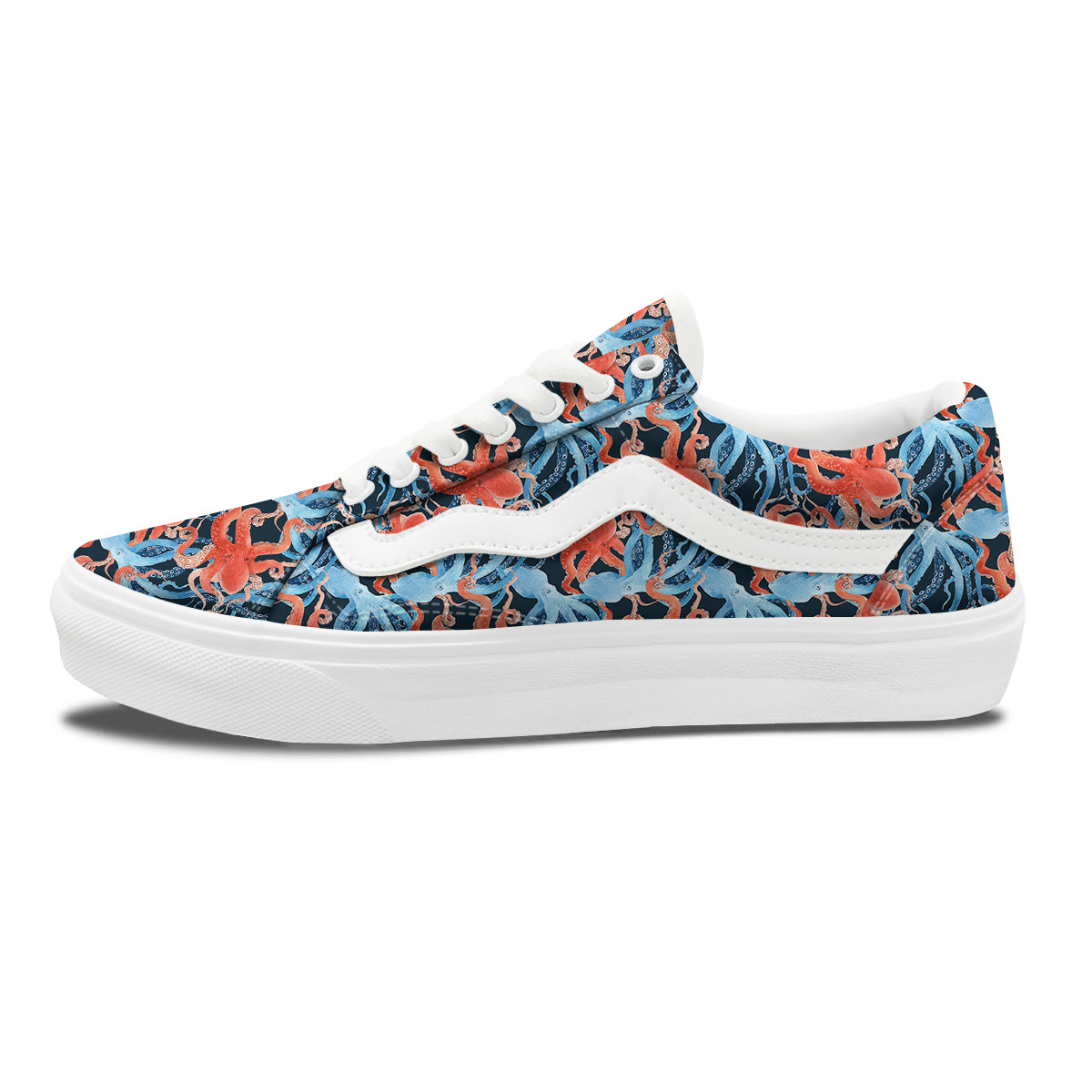 Octopus Watercolor Print Pattern Skate Shoes-grizzshop