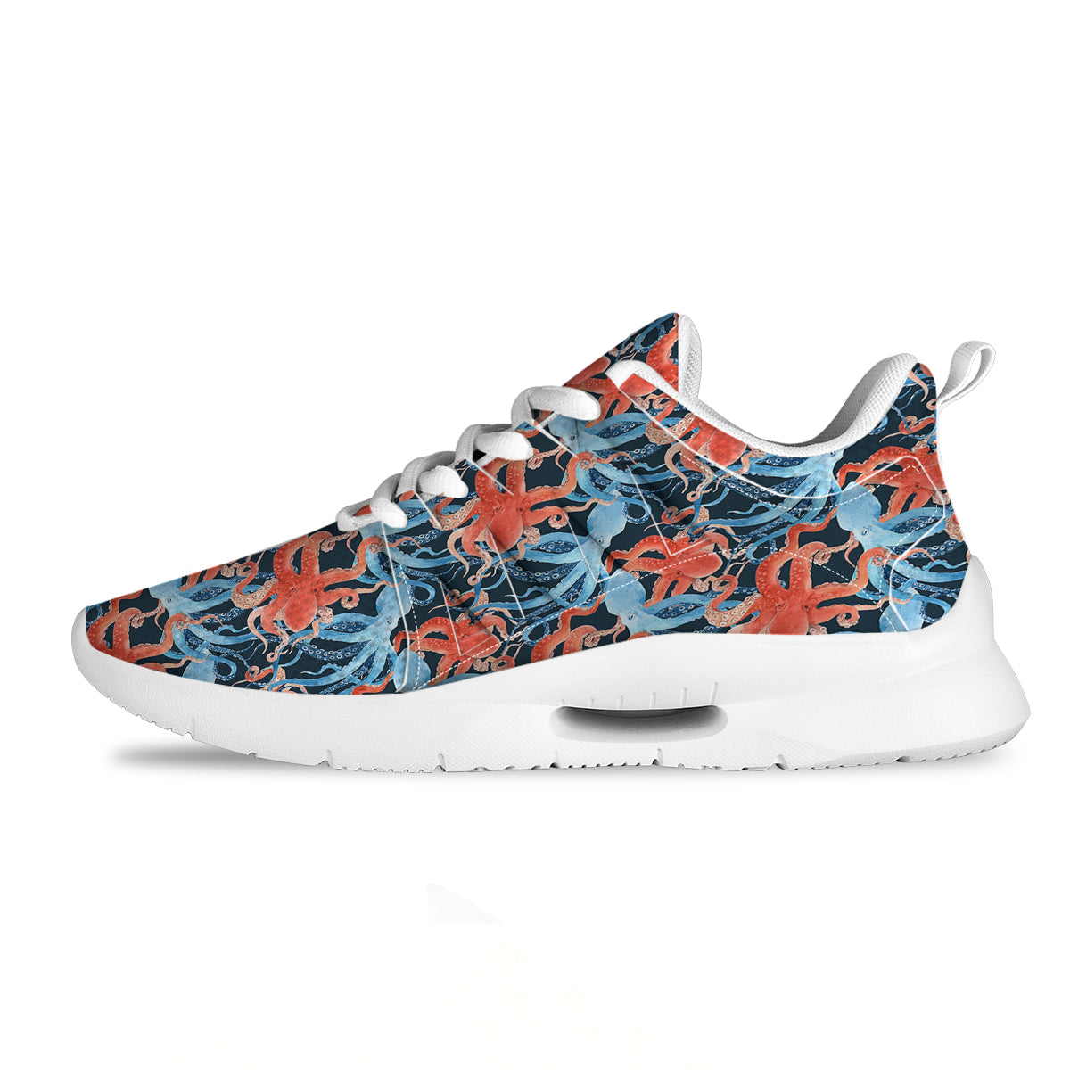 Octopus Watercolor Print Pattern Tennis Shoes-grizzshop
