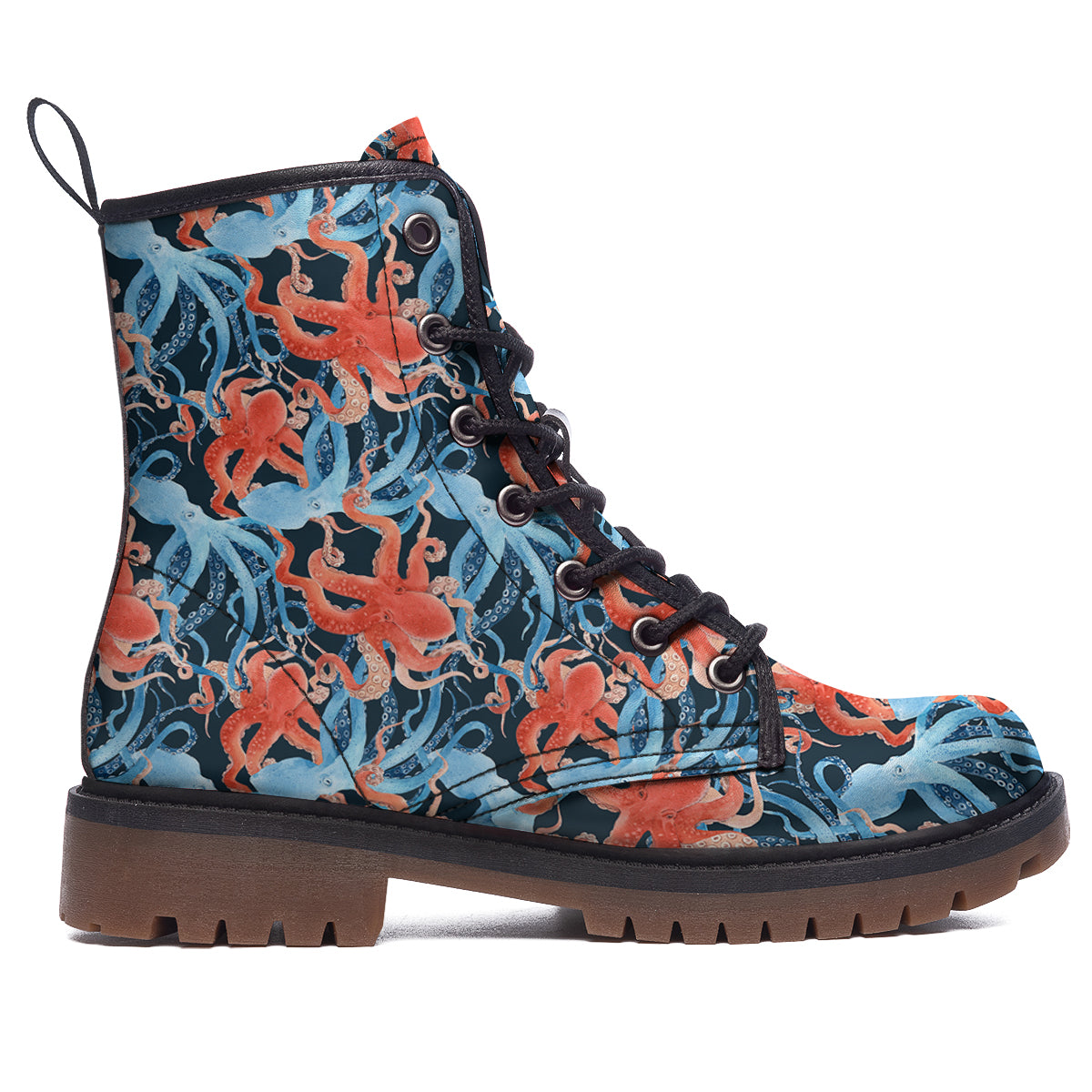 Octopus Watercolor Print Pattern Work Boots-grizzshop