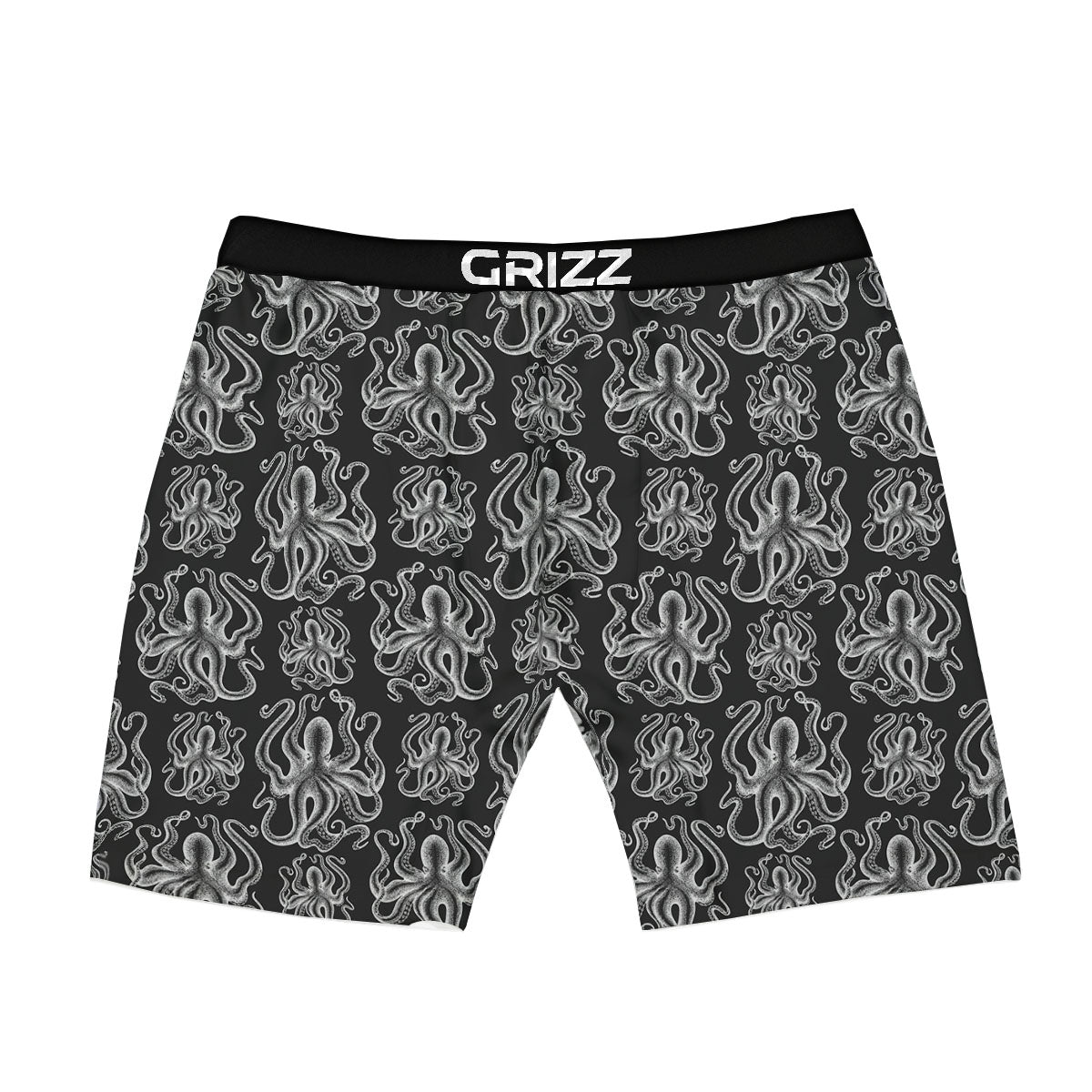 Octopus White And Black Print Pattern Boxer Briefs-grizzshop