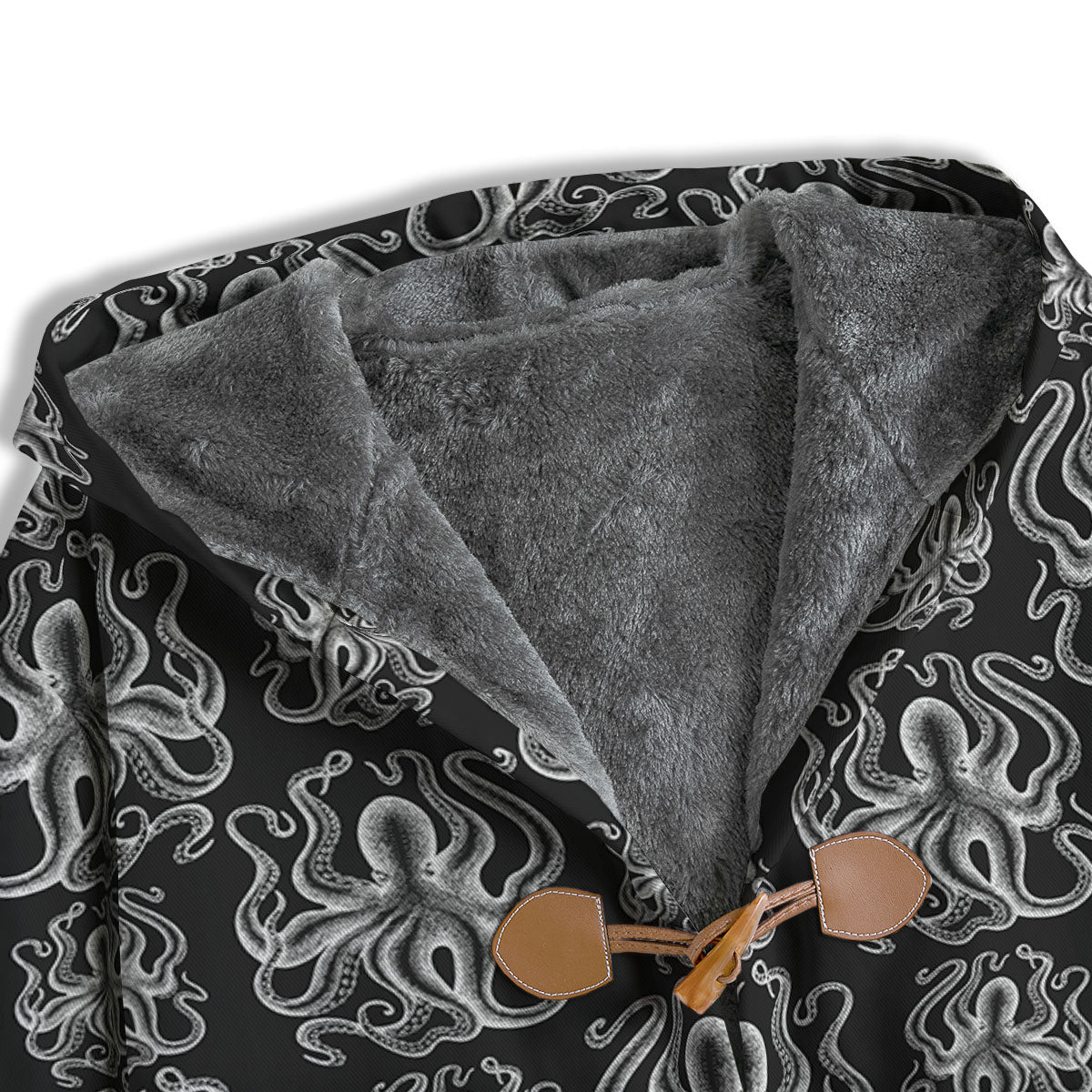 Octopus White And Black Print Pattern Men's Windbreaker Jacket-grizzshop