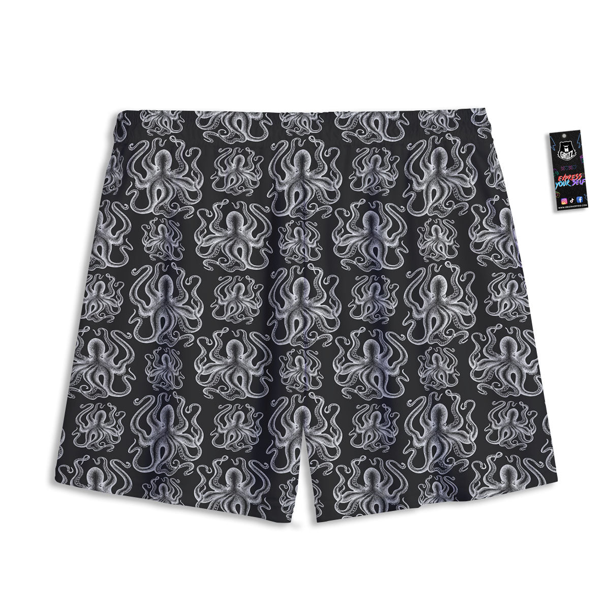 Palm Leaf Green Tropical Print Pattern Mesh Shorts