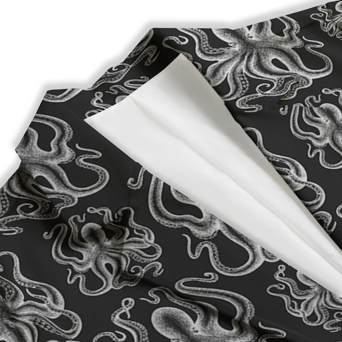 Octopus White And Black Print Pattern Women's Blazer-grizzshop