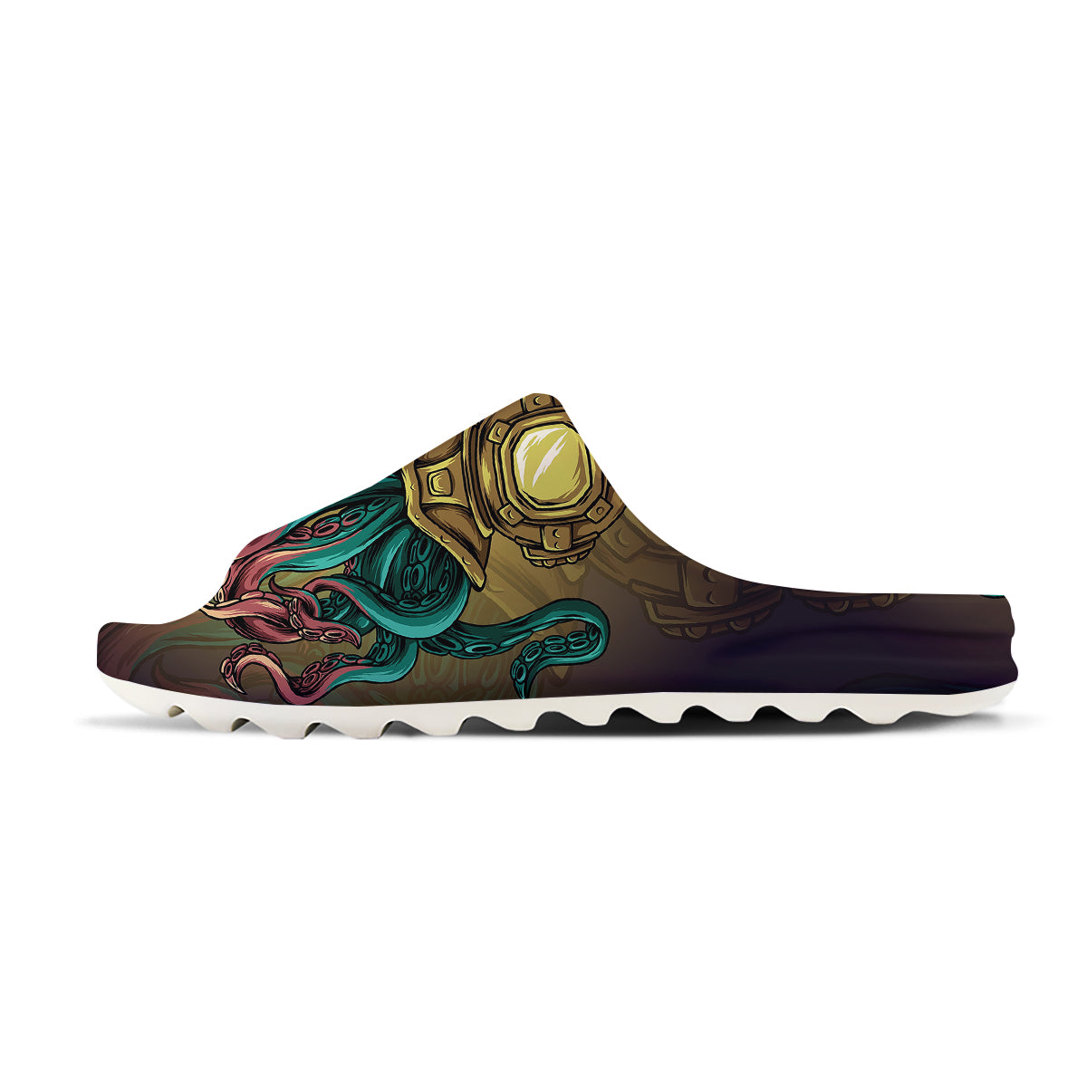 Octopus And Diving Helmet Print Sandals-grizzshop
