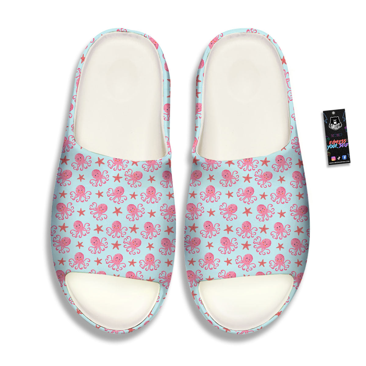 Octopus Cartoon Print Pattern Sandals-grizzshop