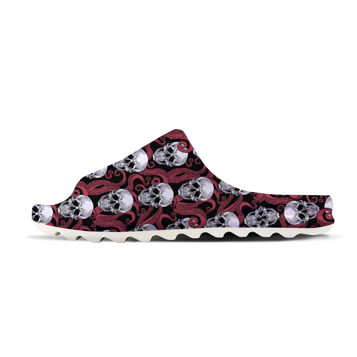 Octopus Skull Red Print Pattern Sandals-grizzshop