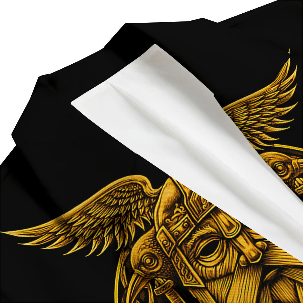 Odin God And Crow Gold Viking Print Men's Blazer-grizzshop