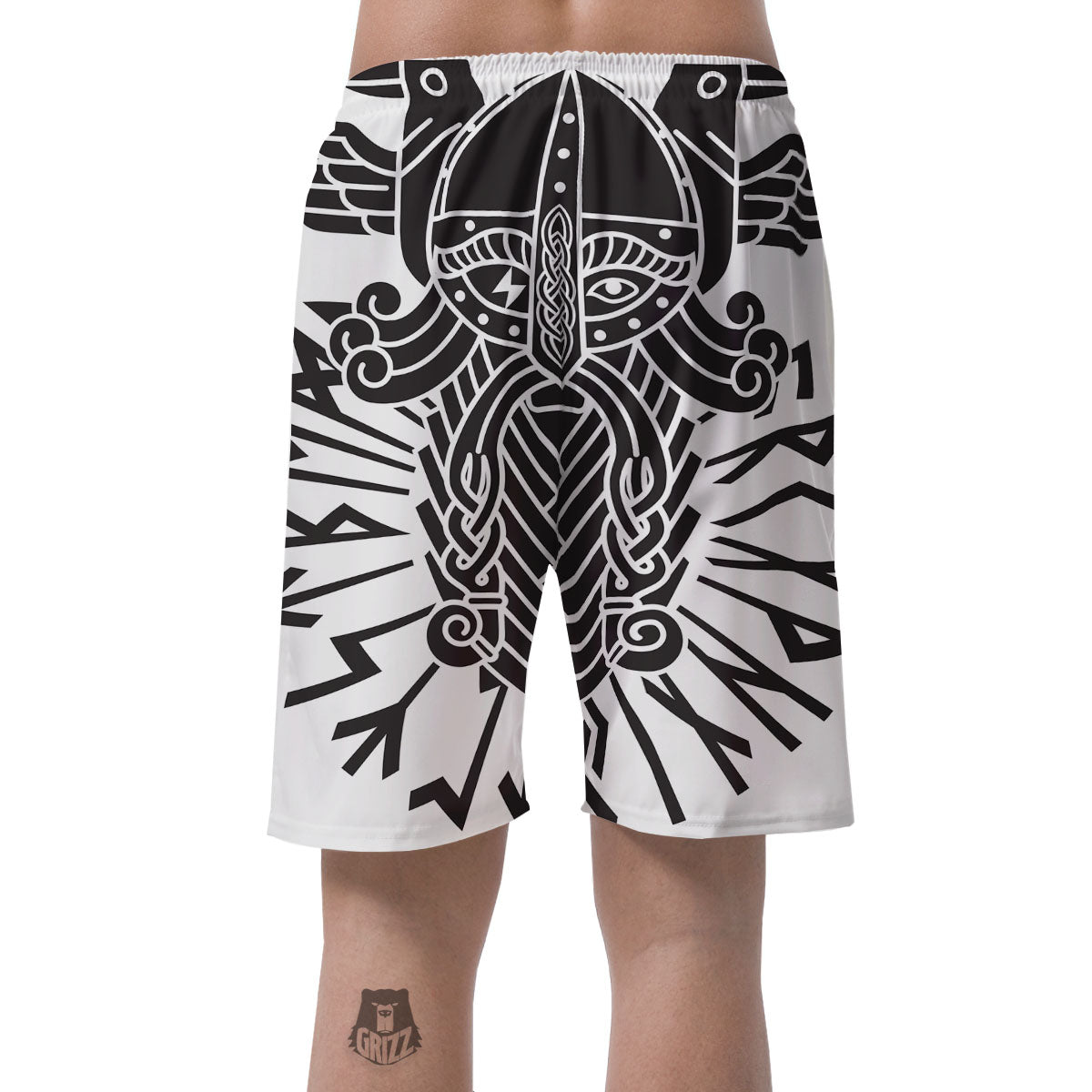 Odin God With Muninn And Huginn Print Men's Shorts-grizzshop