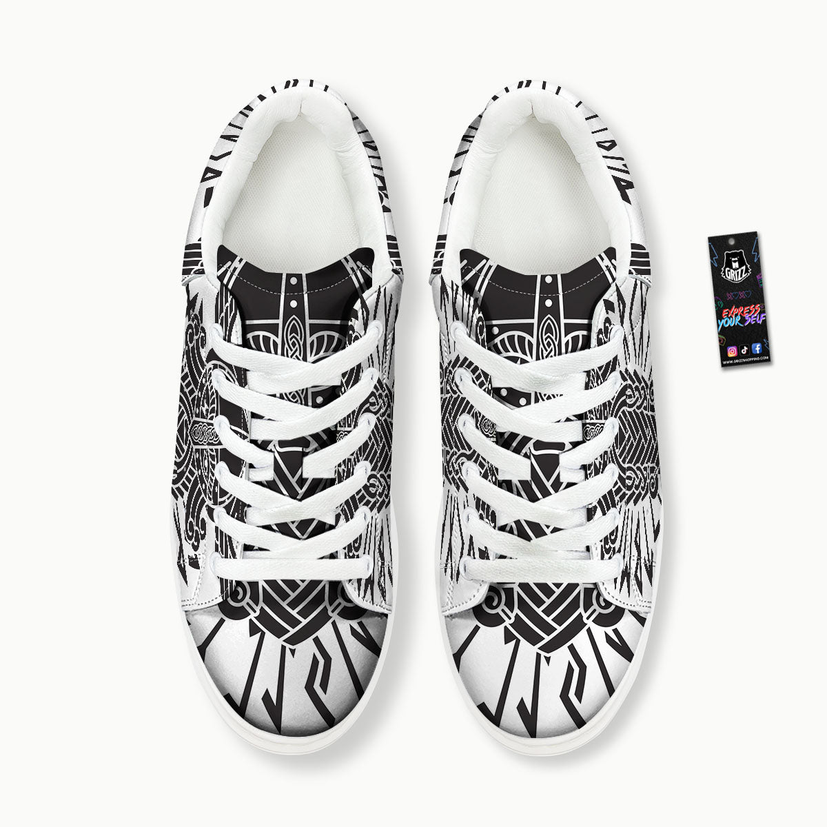 Odin God With Muninn And Huginn Print Platform Shoes-grizzshop