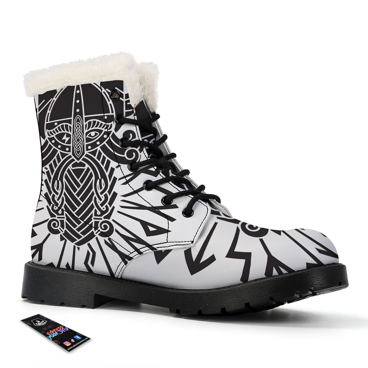 Odin God With Muninn And Huginn Print Winter Boots-grizzshop