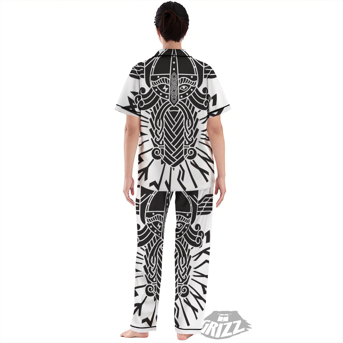 Odin God With Muninn And Huginn Print Women's Pajamas Set-grizzshop