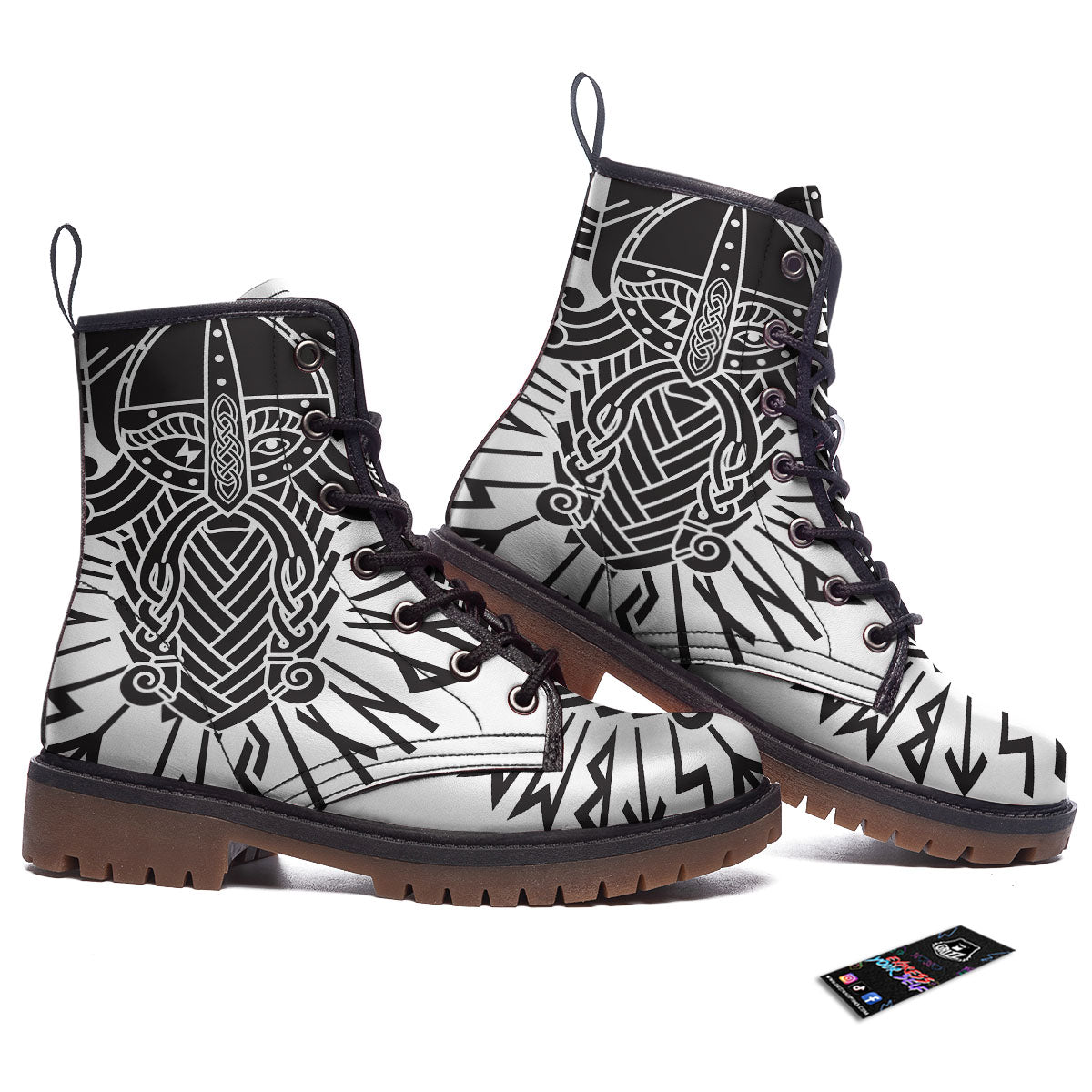 Odin God With Muninn And Huginn Print Work Boots-grizzshop