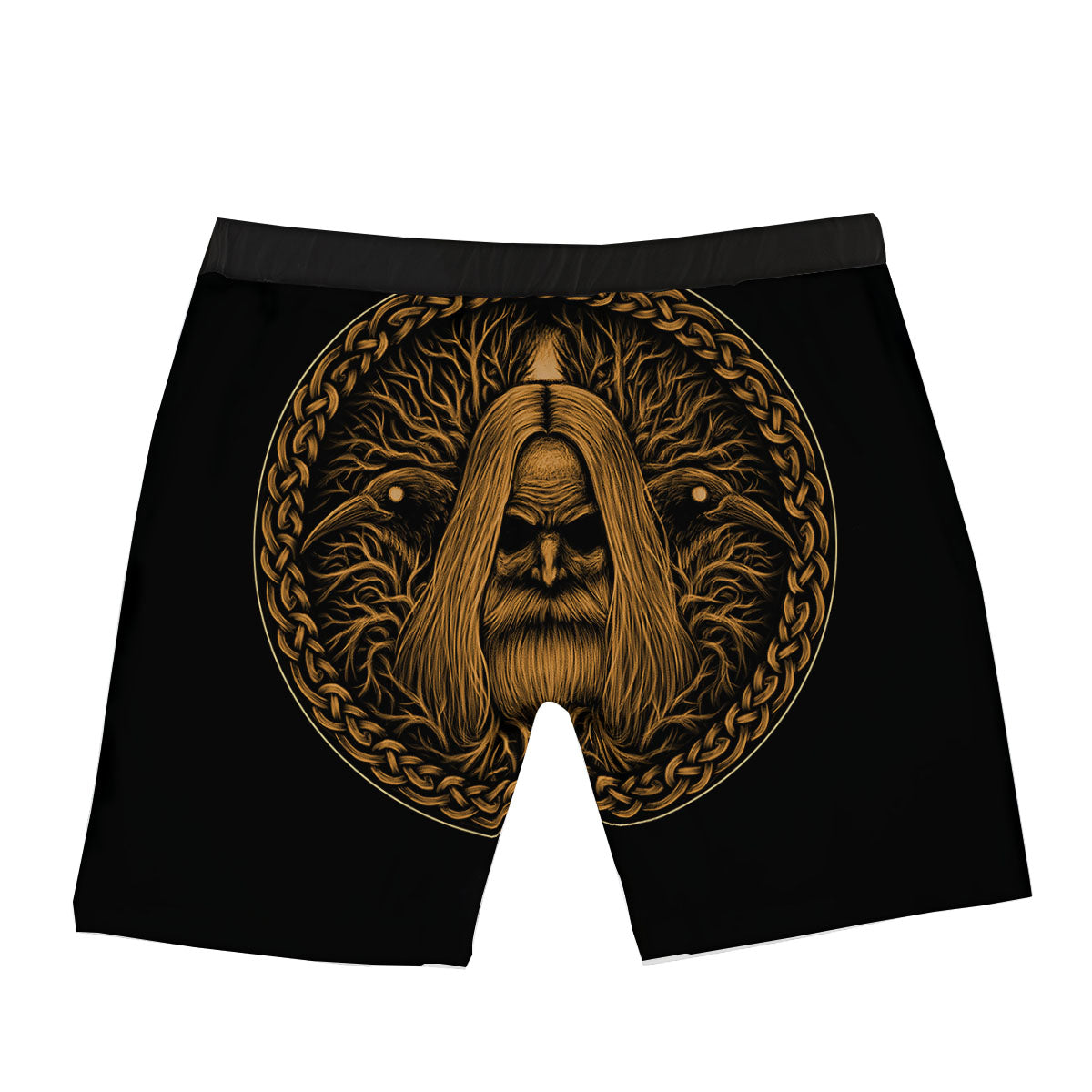 Odin Gold With Muninn And Huginn Print Boxer Briefs-grizzshop