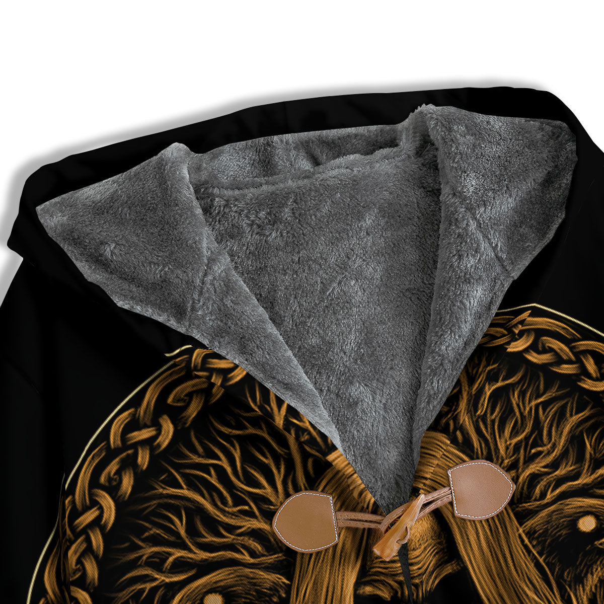 Odin Gold With Muninn And Huginn Print Men's Windbreaker Jacket-grizzshop