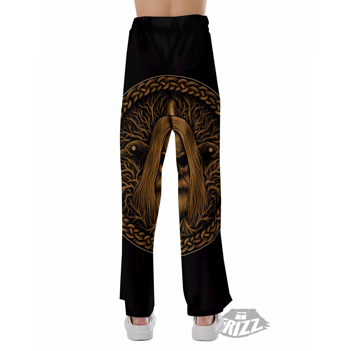 Odin Gold With Muninn And Huginn Print Pajama Pants-grizzshop