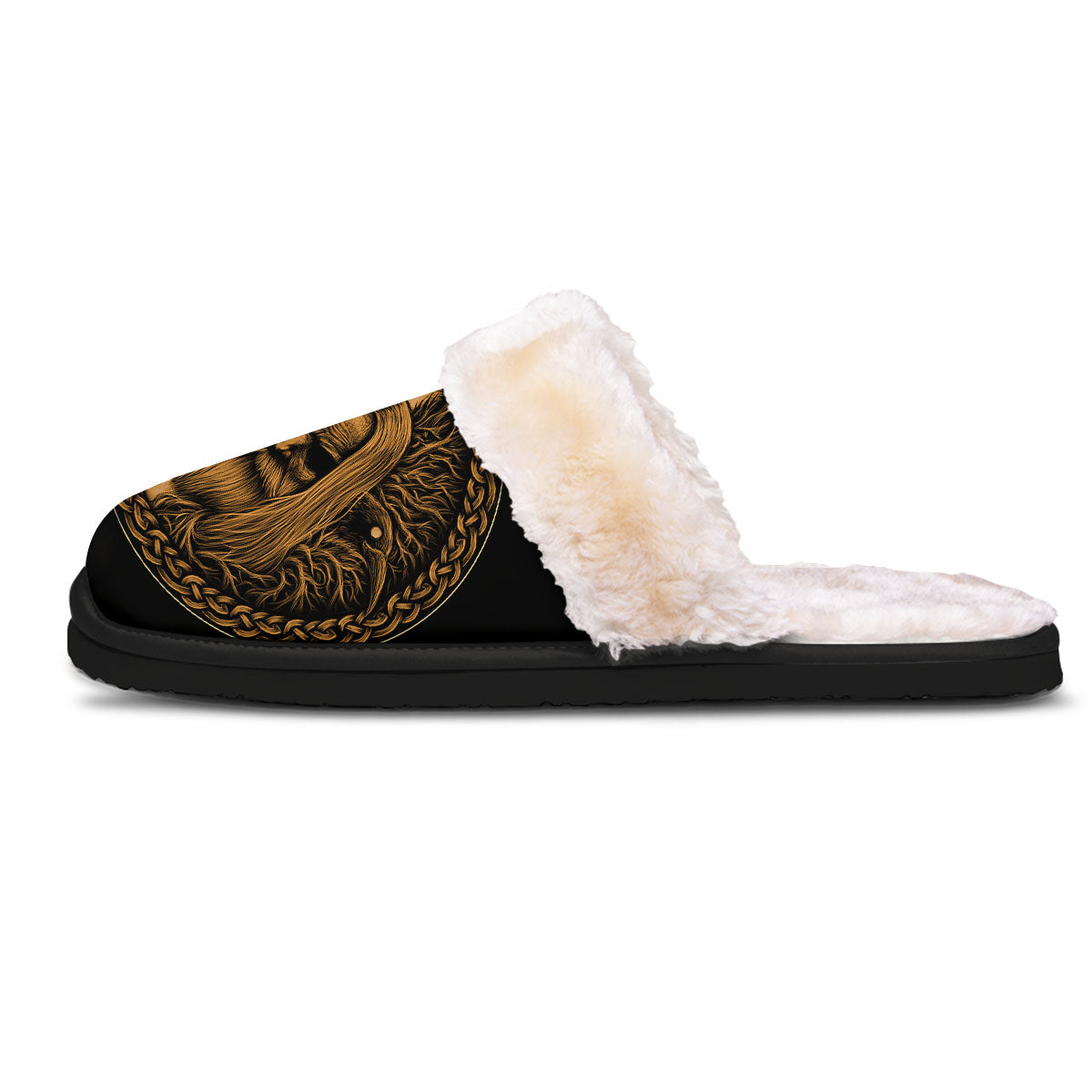 Odin Gold With Muninn And Huginn Print Slippers-grizzshop
