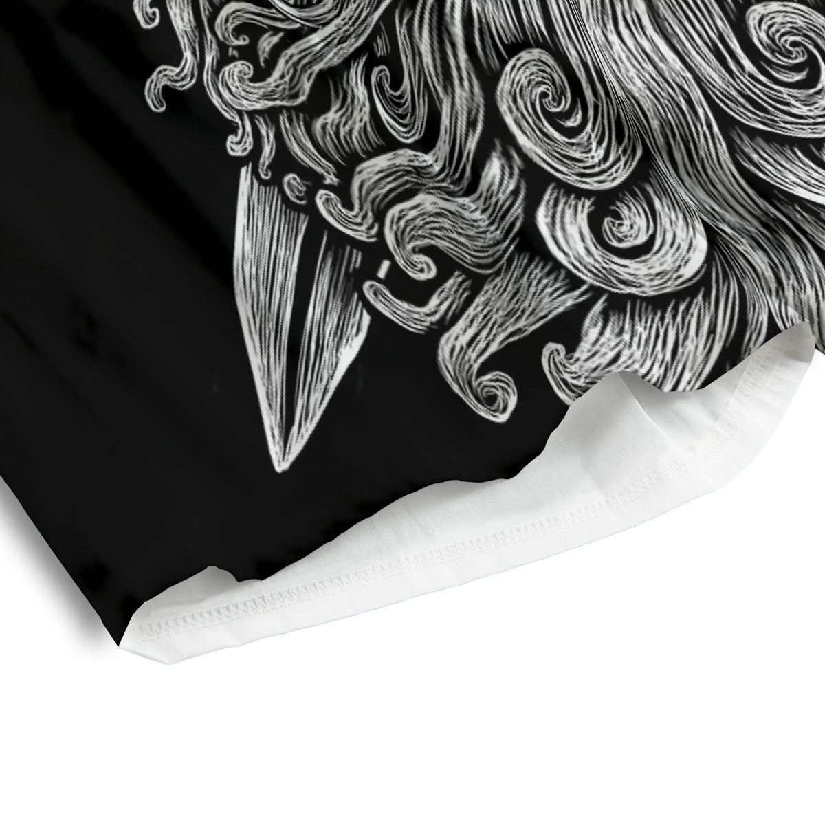 Odin With Wolfs White And Black Print Men's Athletic Shorts