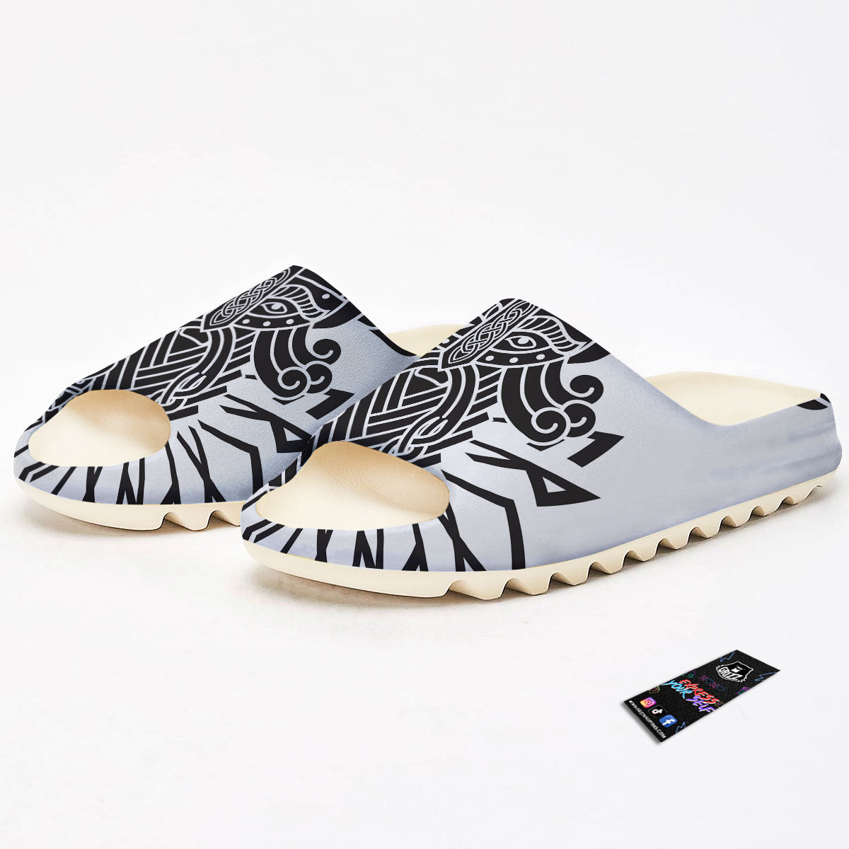 Odin God With Muninn And Huginn Print Sandals-grizzshop