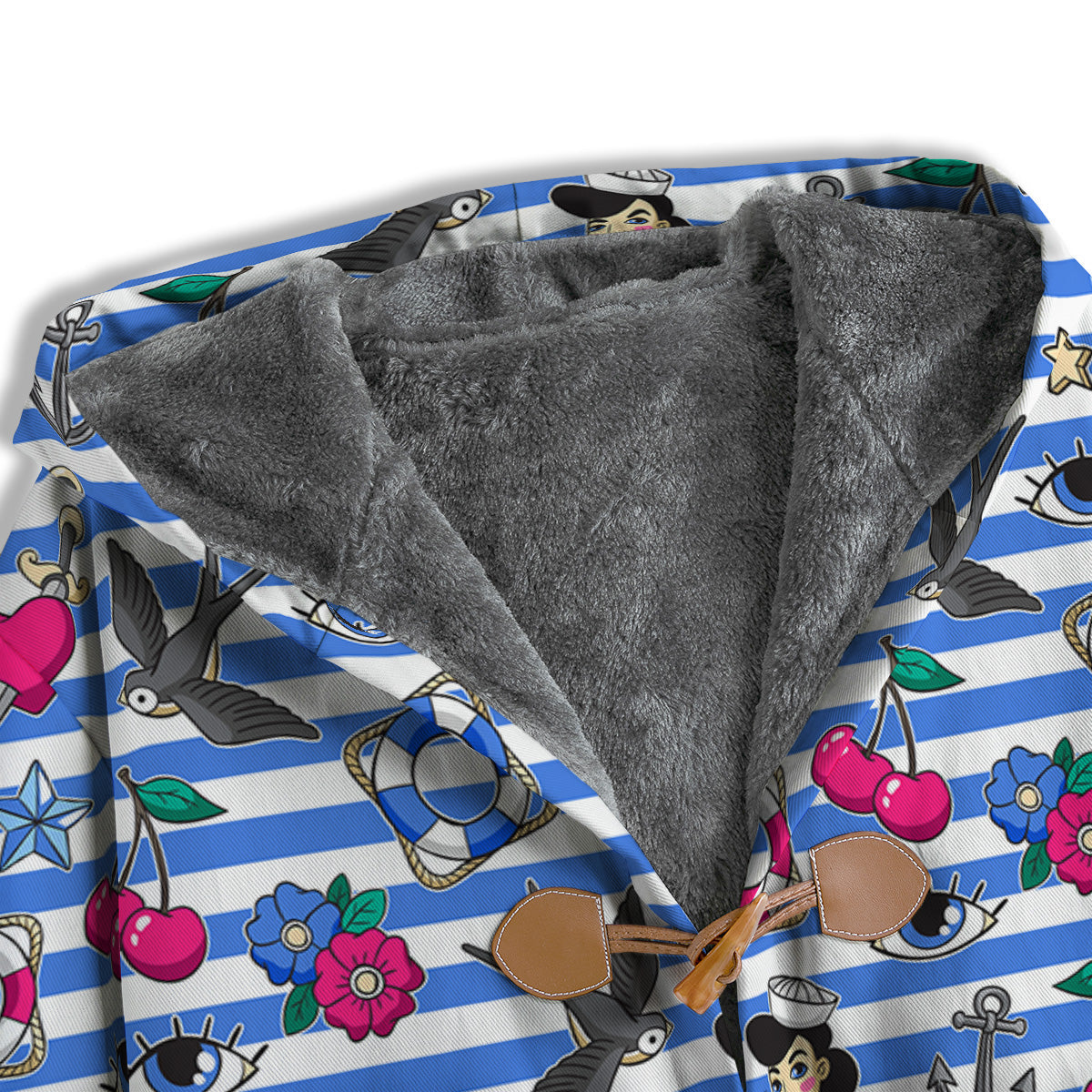 Old School Sailor Striped Print Pattern Men's Windbreaker Jacket-grizzshop