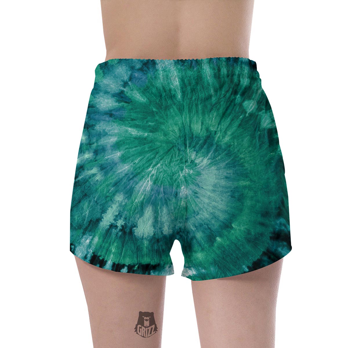 Olive Green Tie Dye Women's Shorts-grizzshop