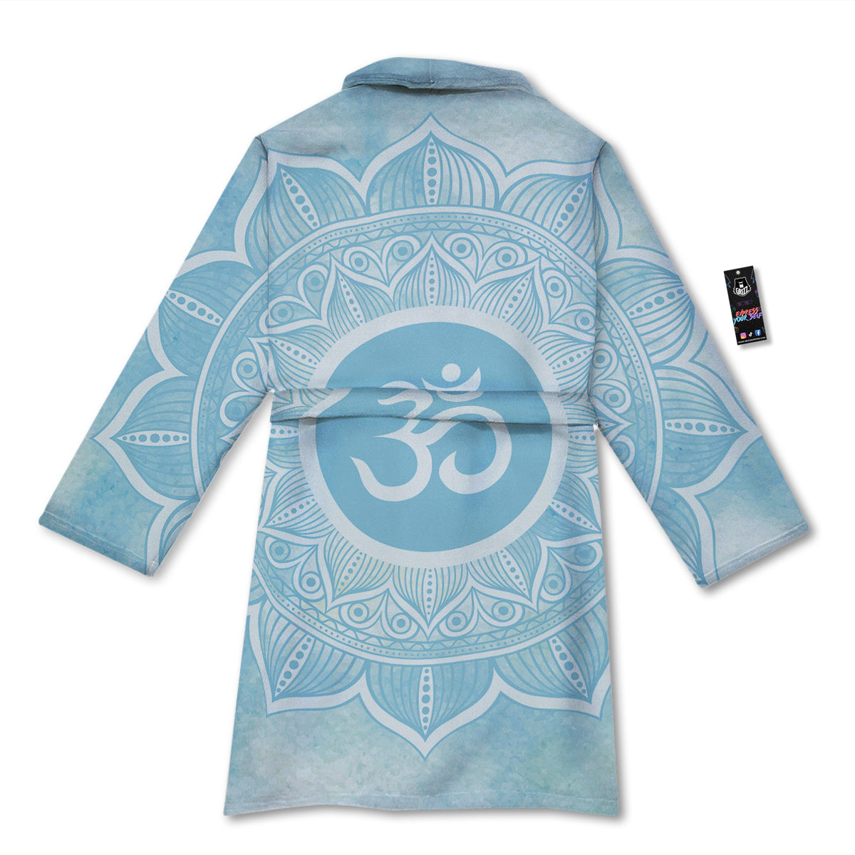 Om Mandala Blue Print Bathrobe-grizzshop