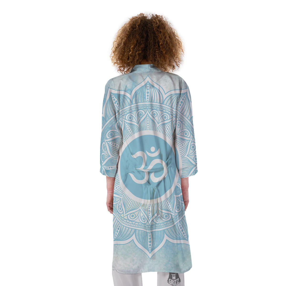 Om Mandala Blue Print Kimono-grizzshop