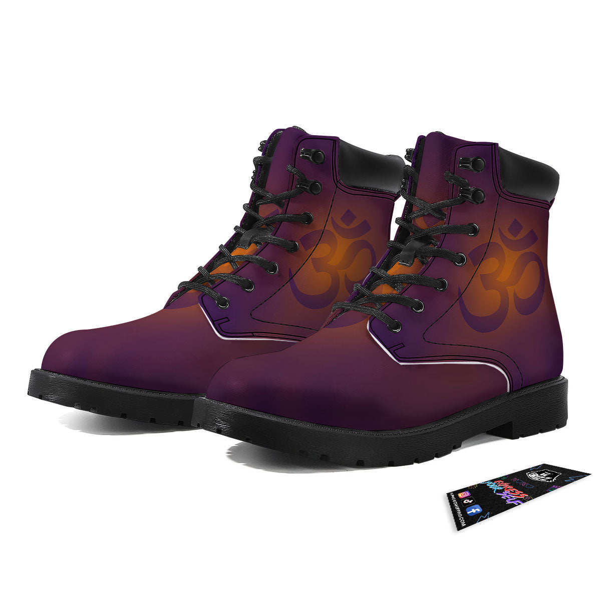 Om Mantra Print Boots-grizzshop