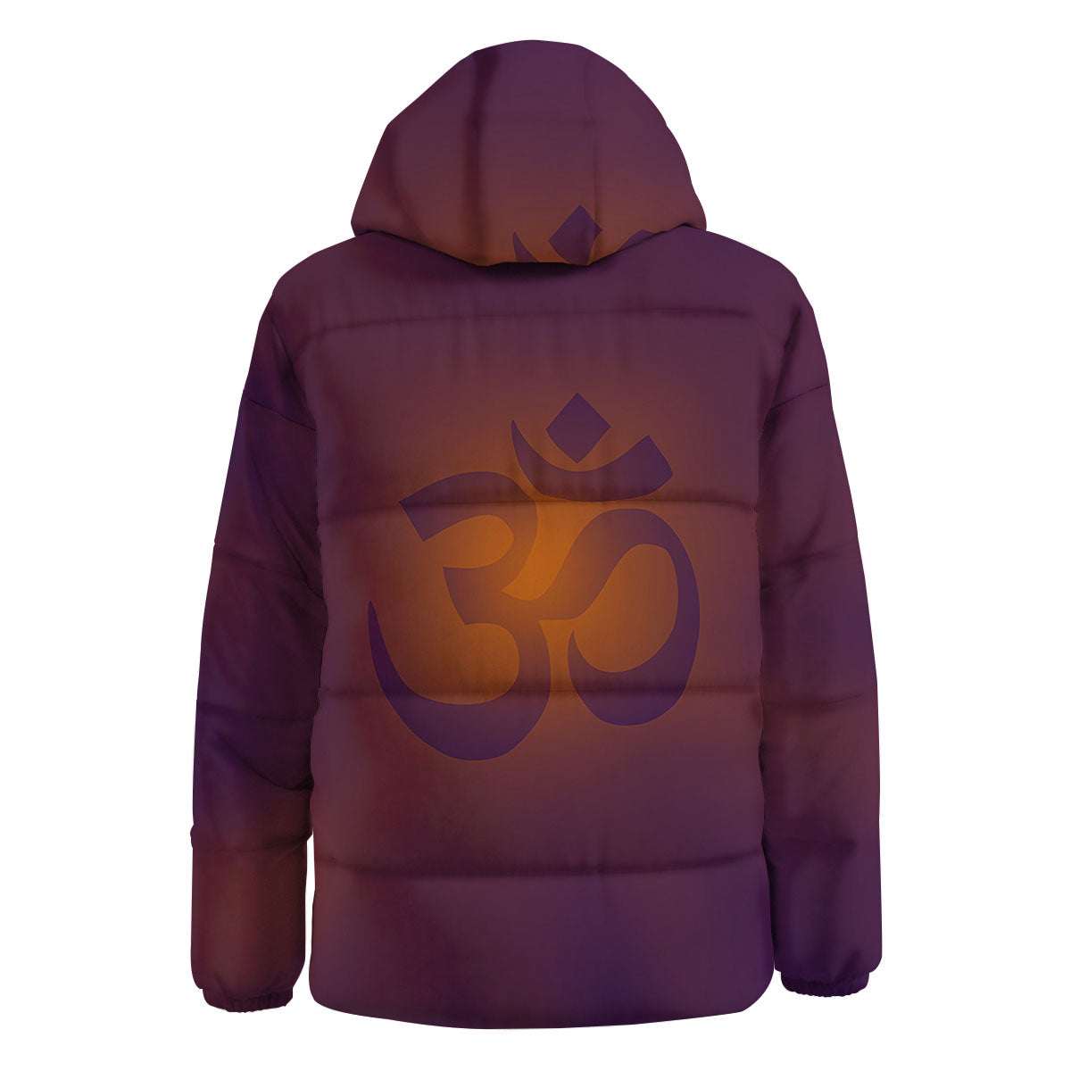 Om Mantra Print Down Jacket-grizzshop