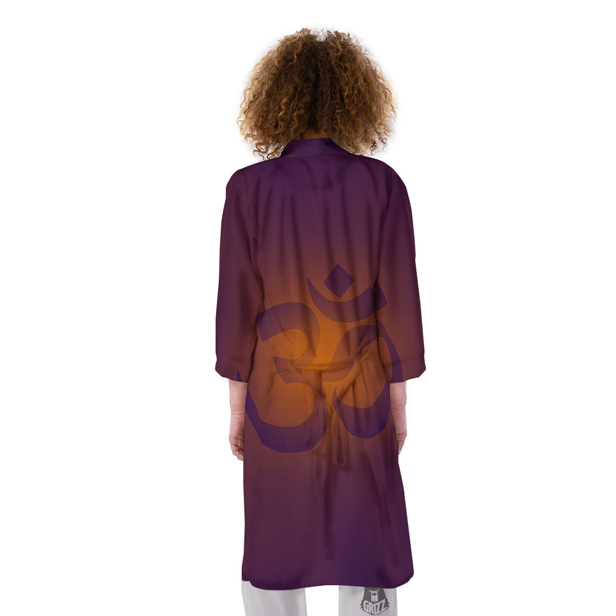 Om Mantra Print Kimono-grizzshop