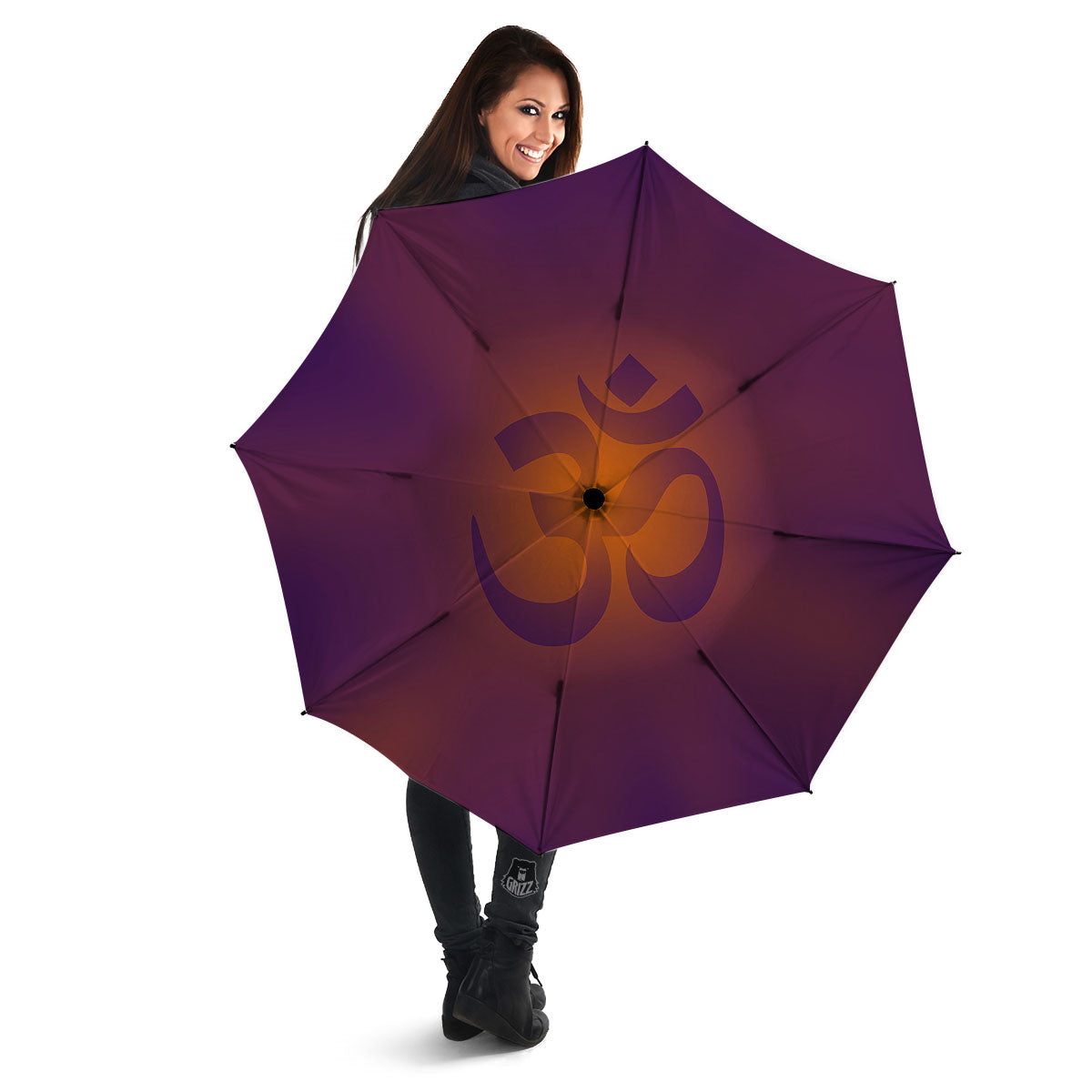 Om Mantra Print Umbrella-grizzshop