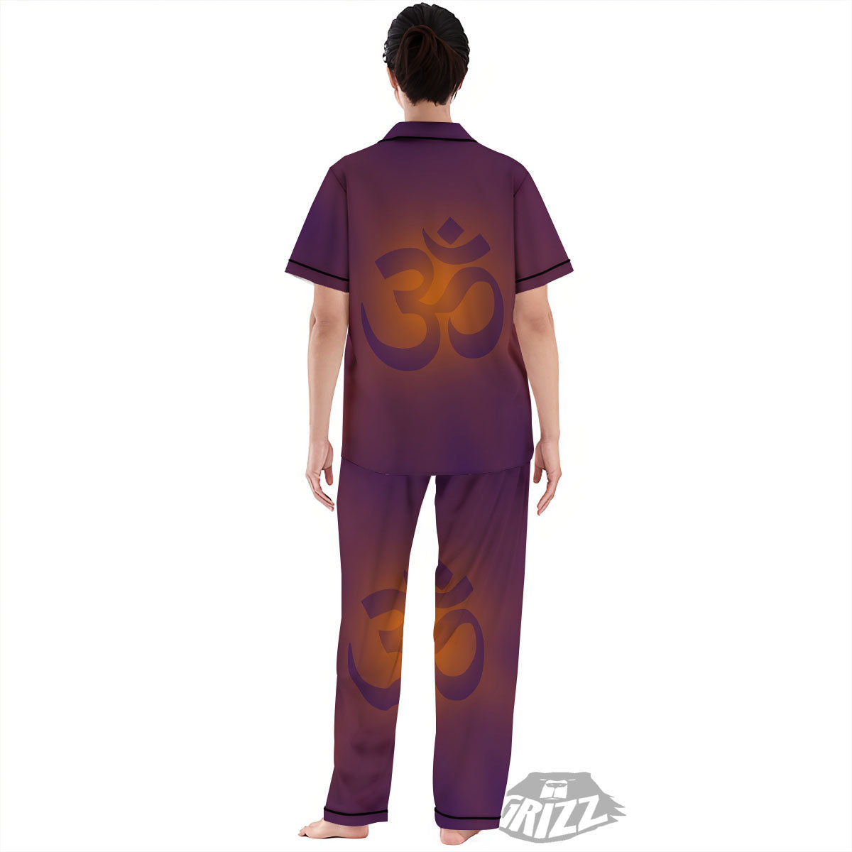 Om Mantra Print Women's Pajamas Set-grizzshop