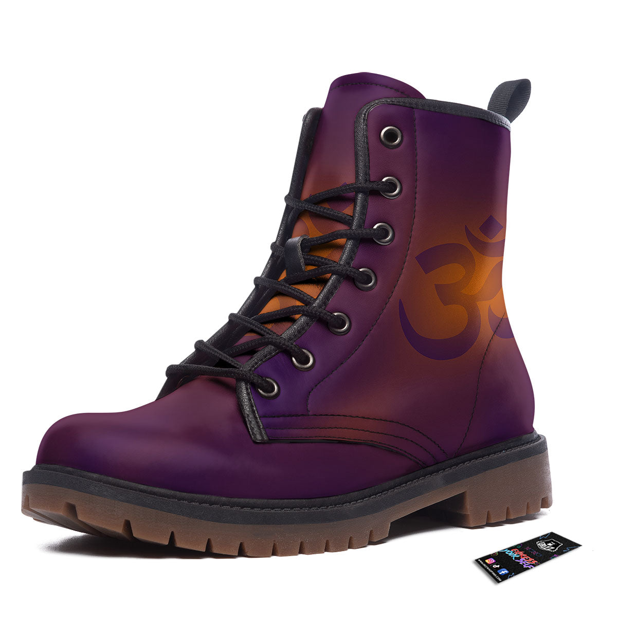 Om Mantra Print Work Boots-grizzshop