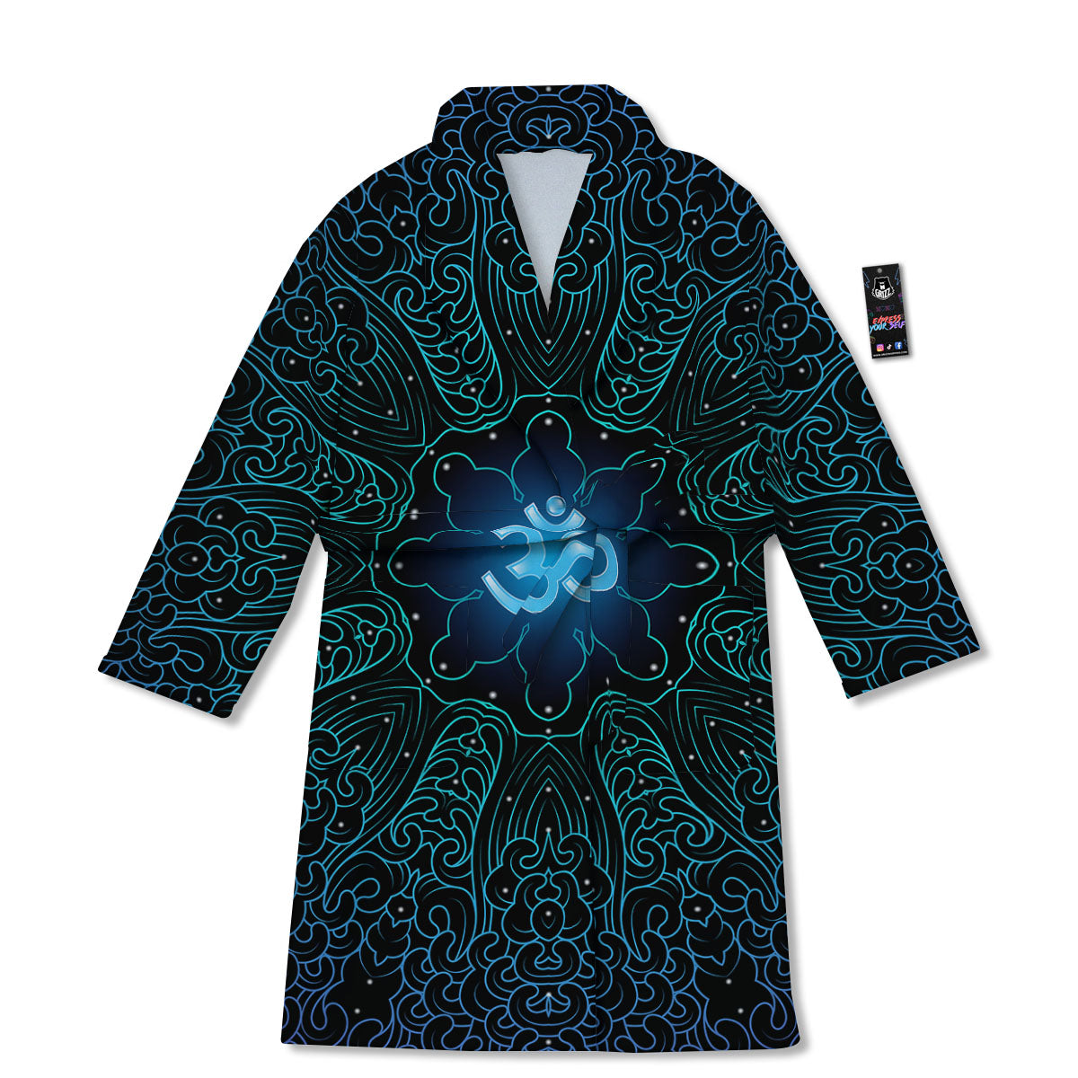 Om Psychedelic Print Bathrobe-grizzshop