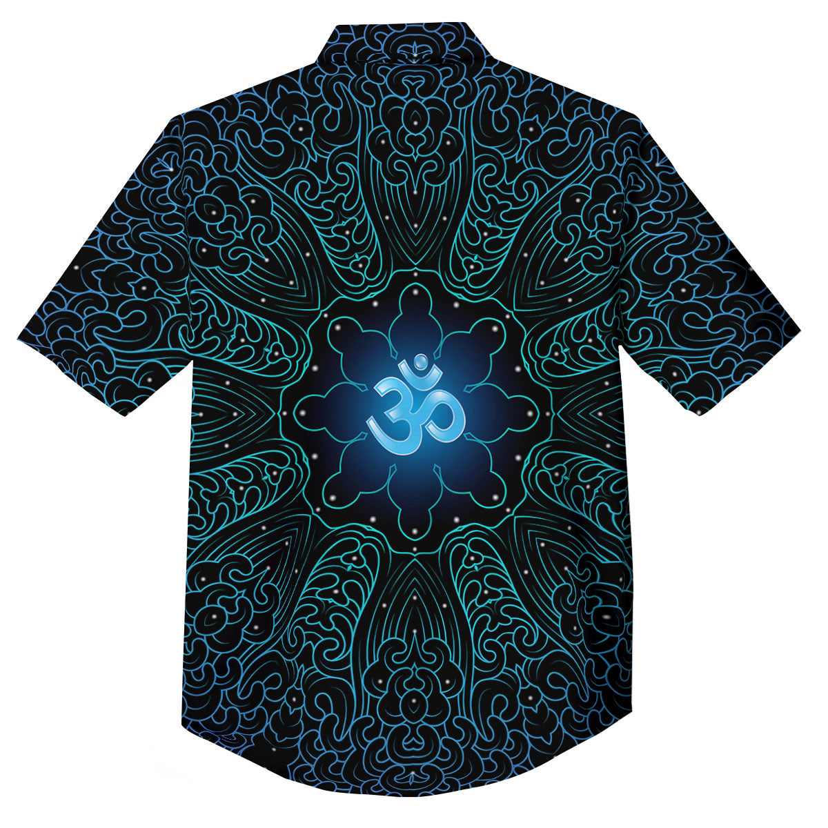 Om Psychedelic Print Button Up Shirt-grizzshop