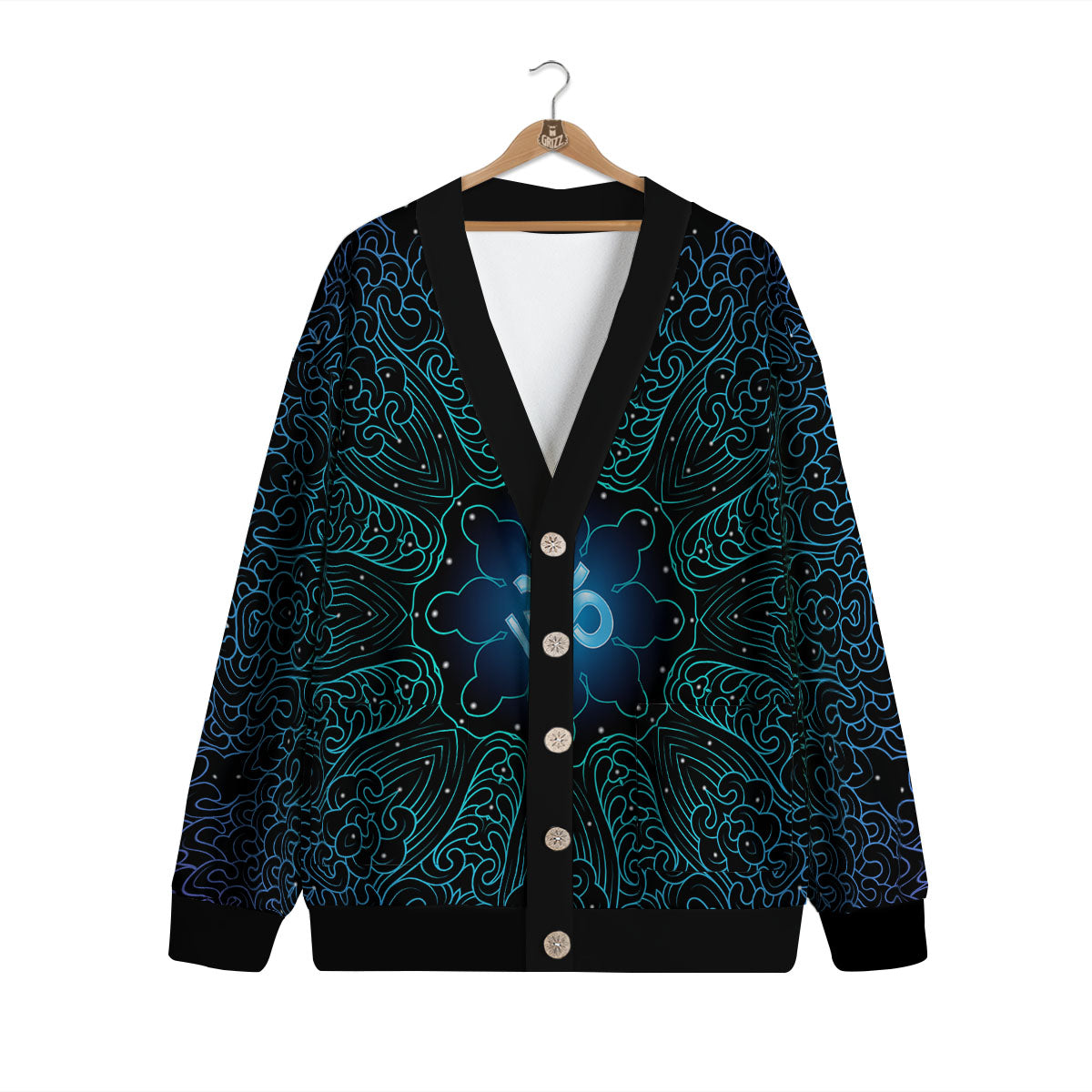 Om Psychedelic Print Cardigan-grizzshop