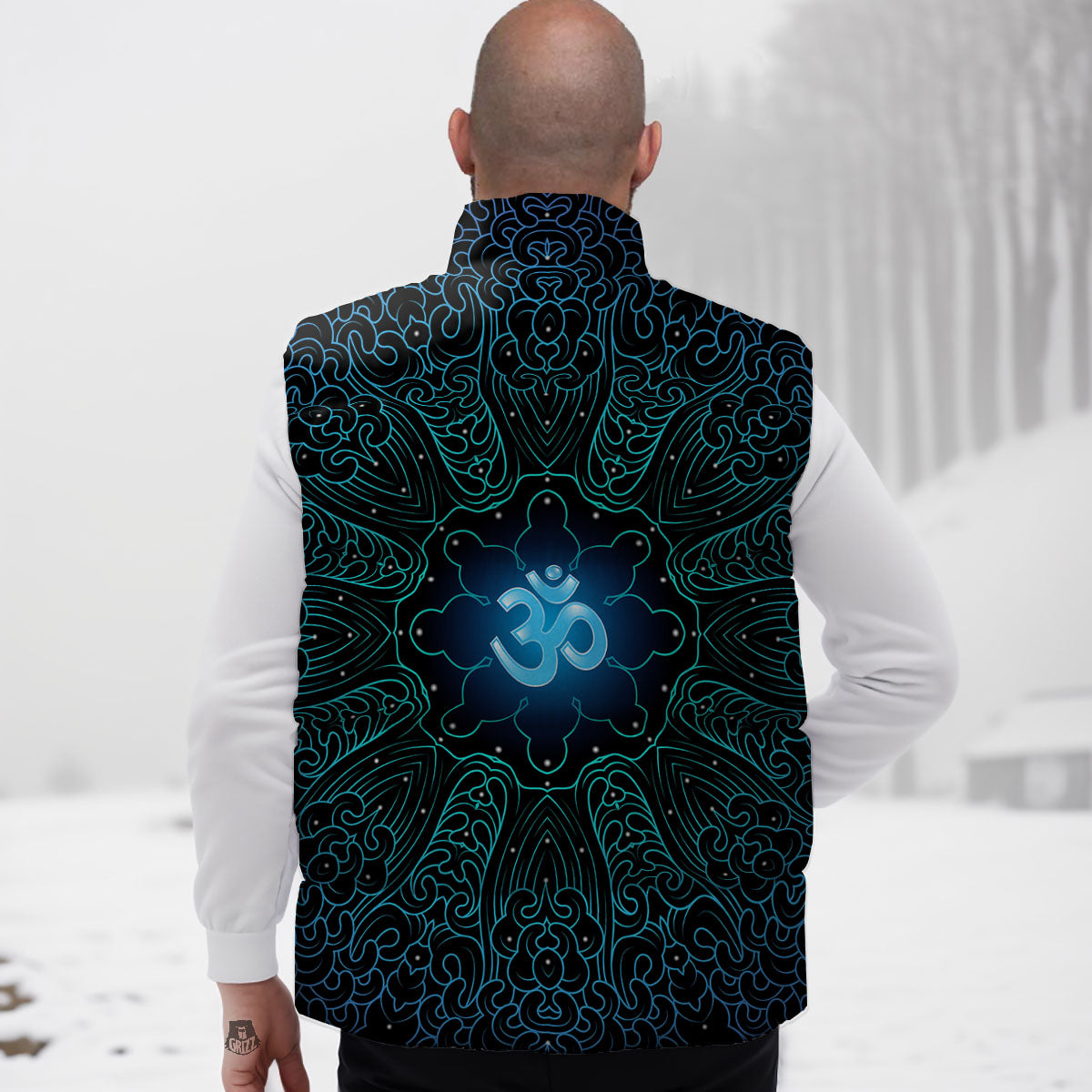 Om Psychedelic Print Down Vest